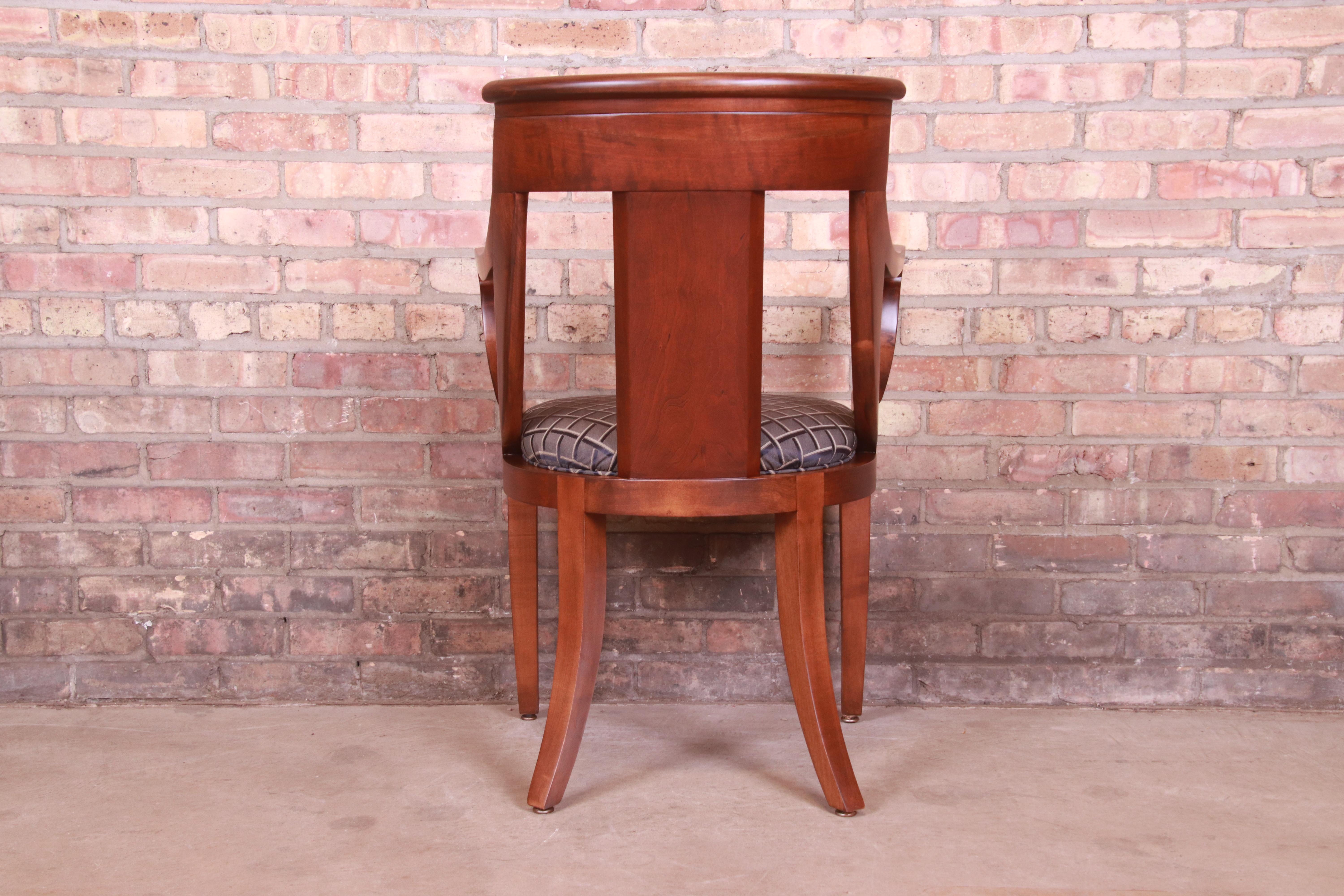 Baker Furniture Regency Cherry Wood Dining Armchairs, Newly Refinished 6