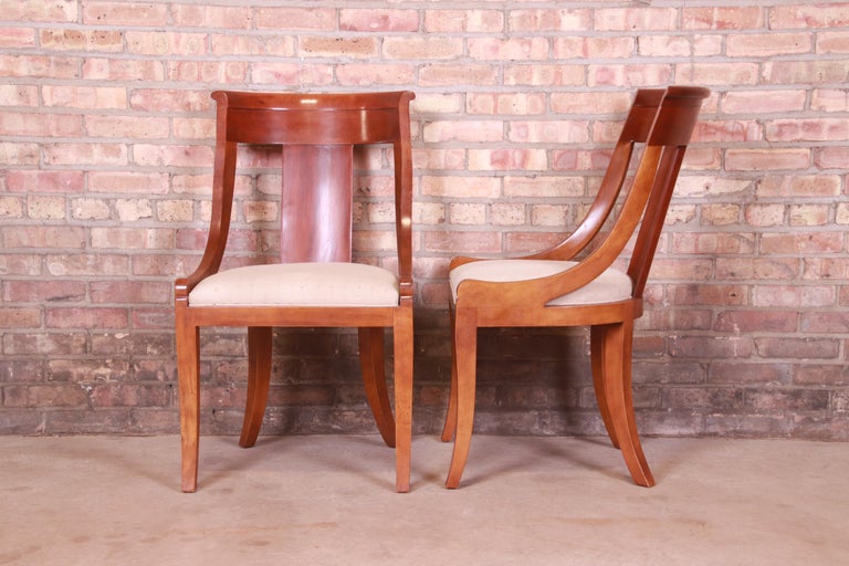 Baker Furniture Regency Cherry Wood Dining Chairs, Set of Six at 1stDibs
