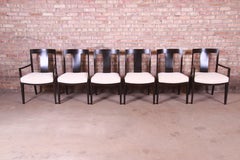 Baker Furniture Regency Ebonized Dining Chairs, Set of Six
