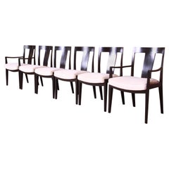Baker Furniture Regency Ebonized Dining Chairs, Set of Six