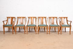 Baker Furniture Regency Klismos Cherry Wood Dining Chairs, Set of Six