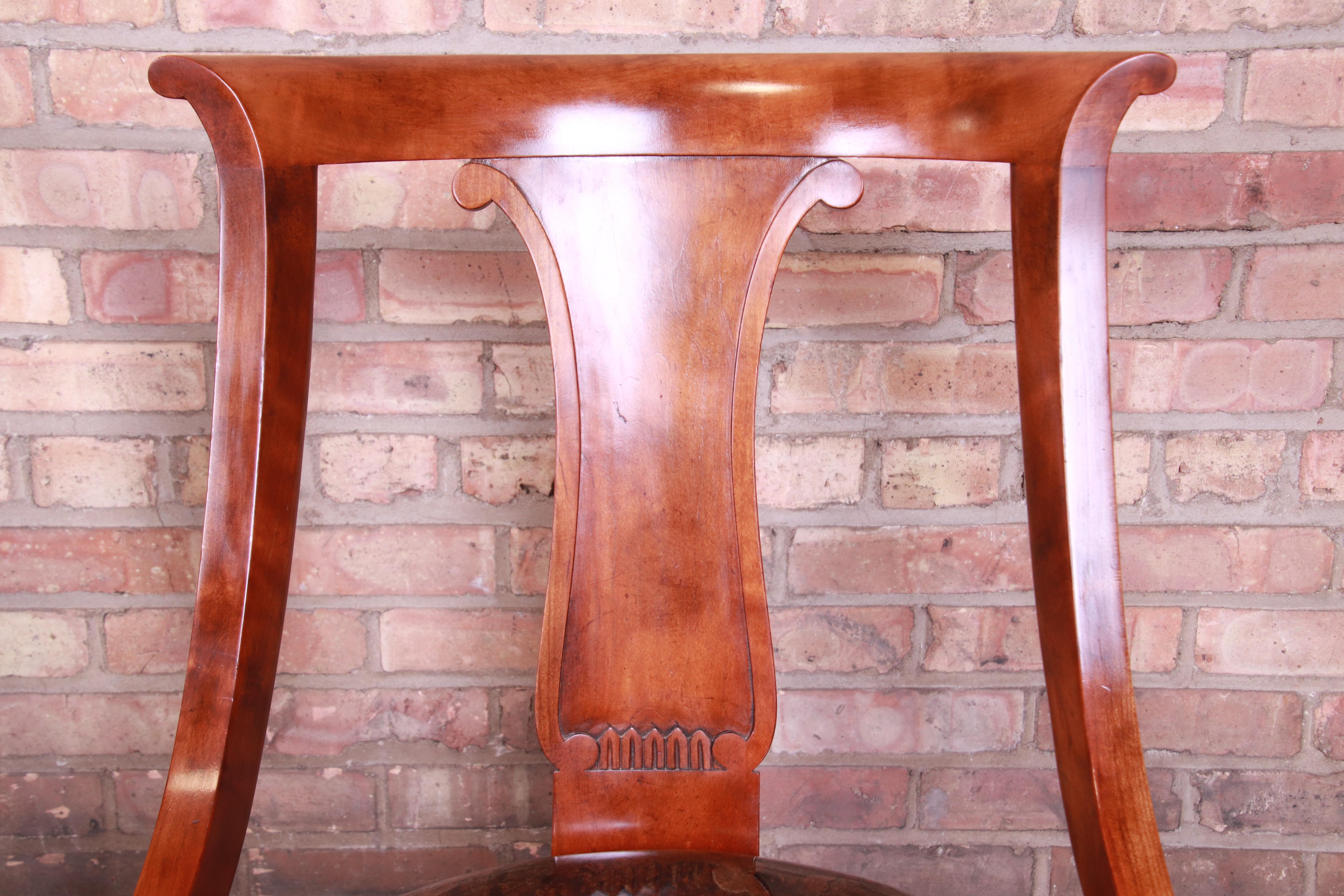 Baker Furniture Regency Klismos Style Mahogany Dining Chairs, Set of Four 5