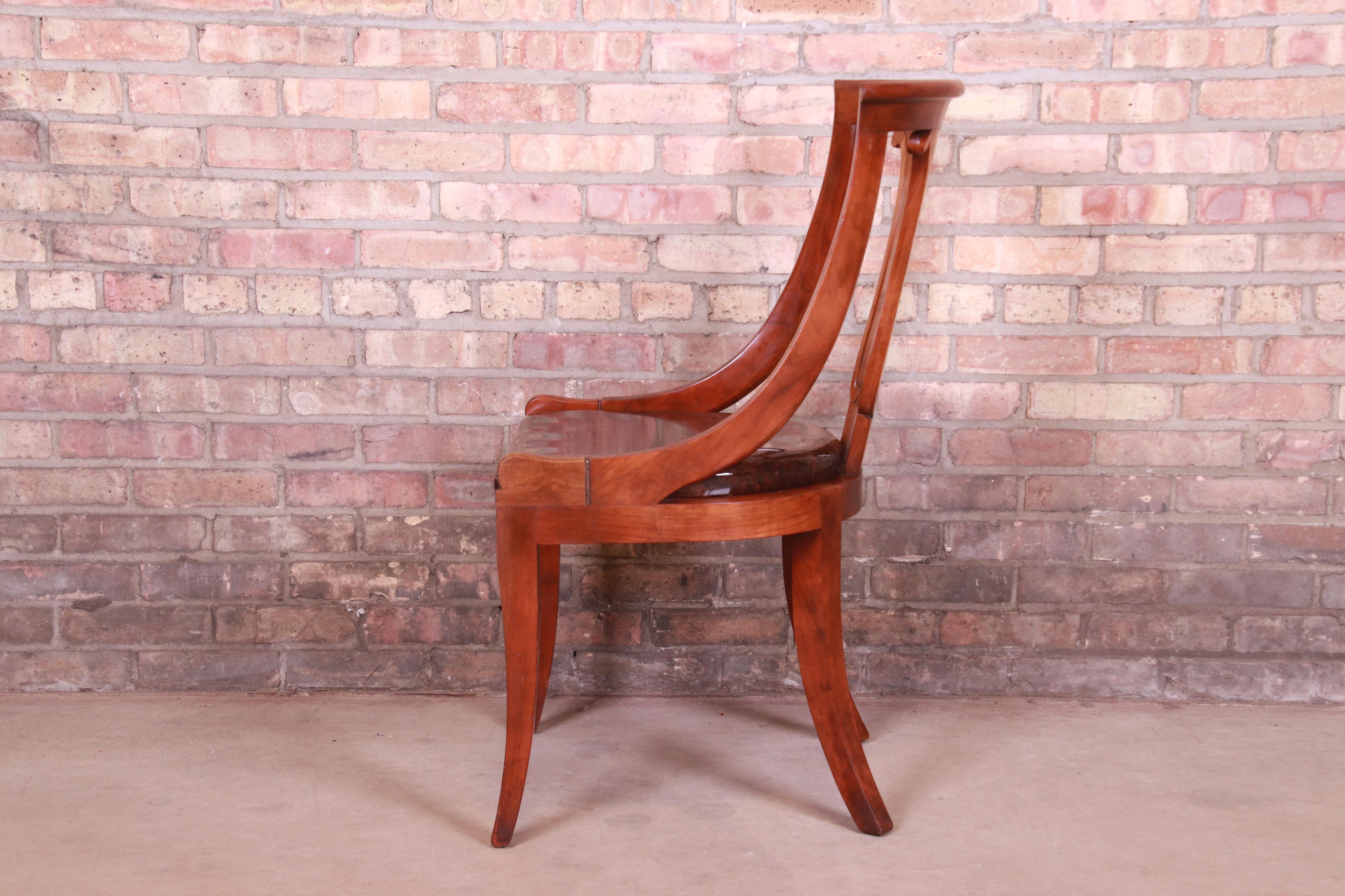 Baker Furniture Regency Klismos Style Mahogany Dining Chairs, Set of Four 7