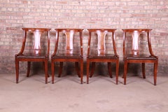 Baker Furniture Regency Klismos Style Mahogany Dining Chairs, Set of Four
