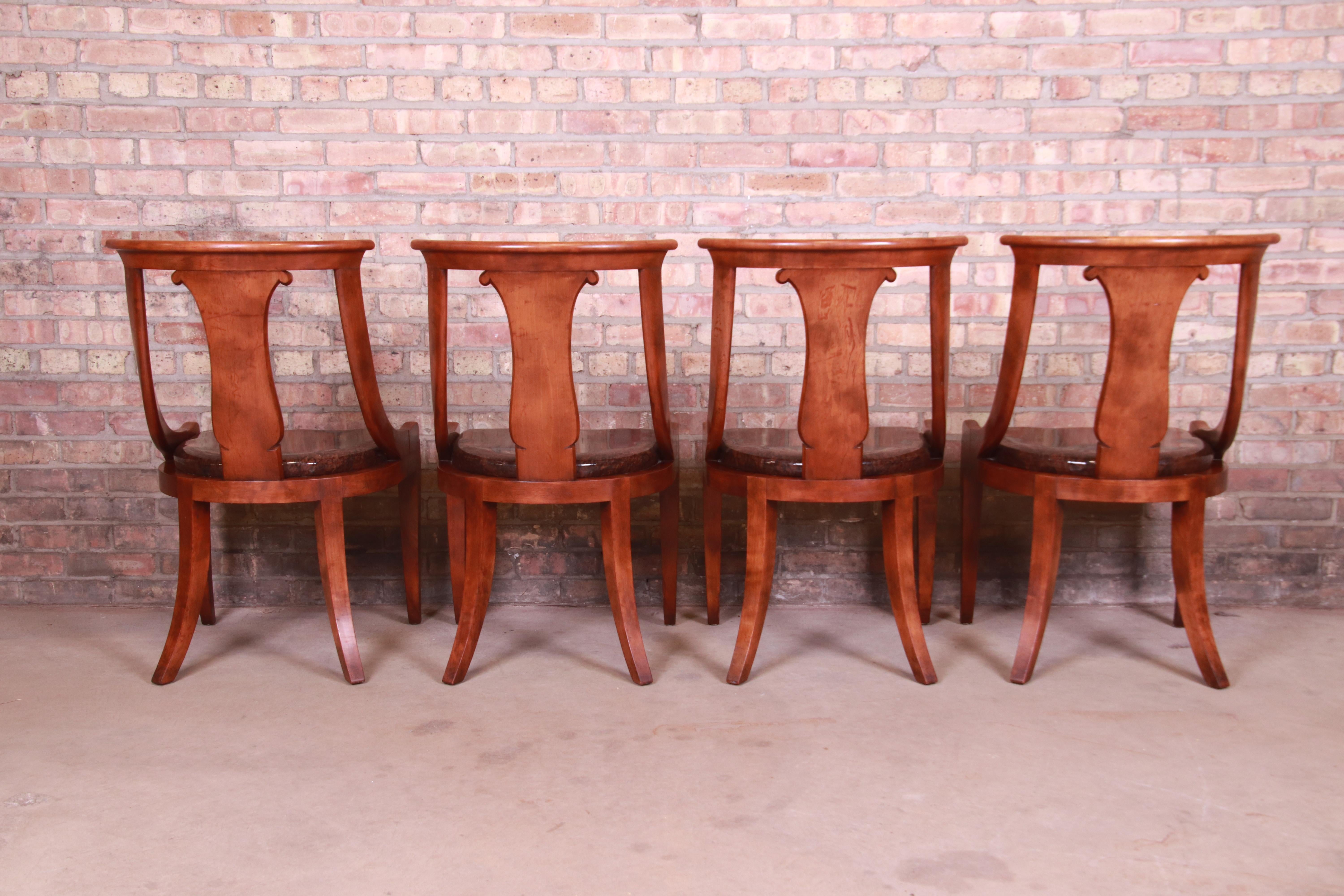 Baker Furniture Regency Klismos Style Mahogany Dining Chairs, Set of Four 2