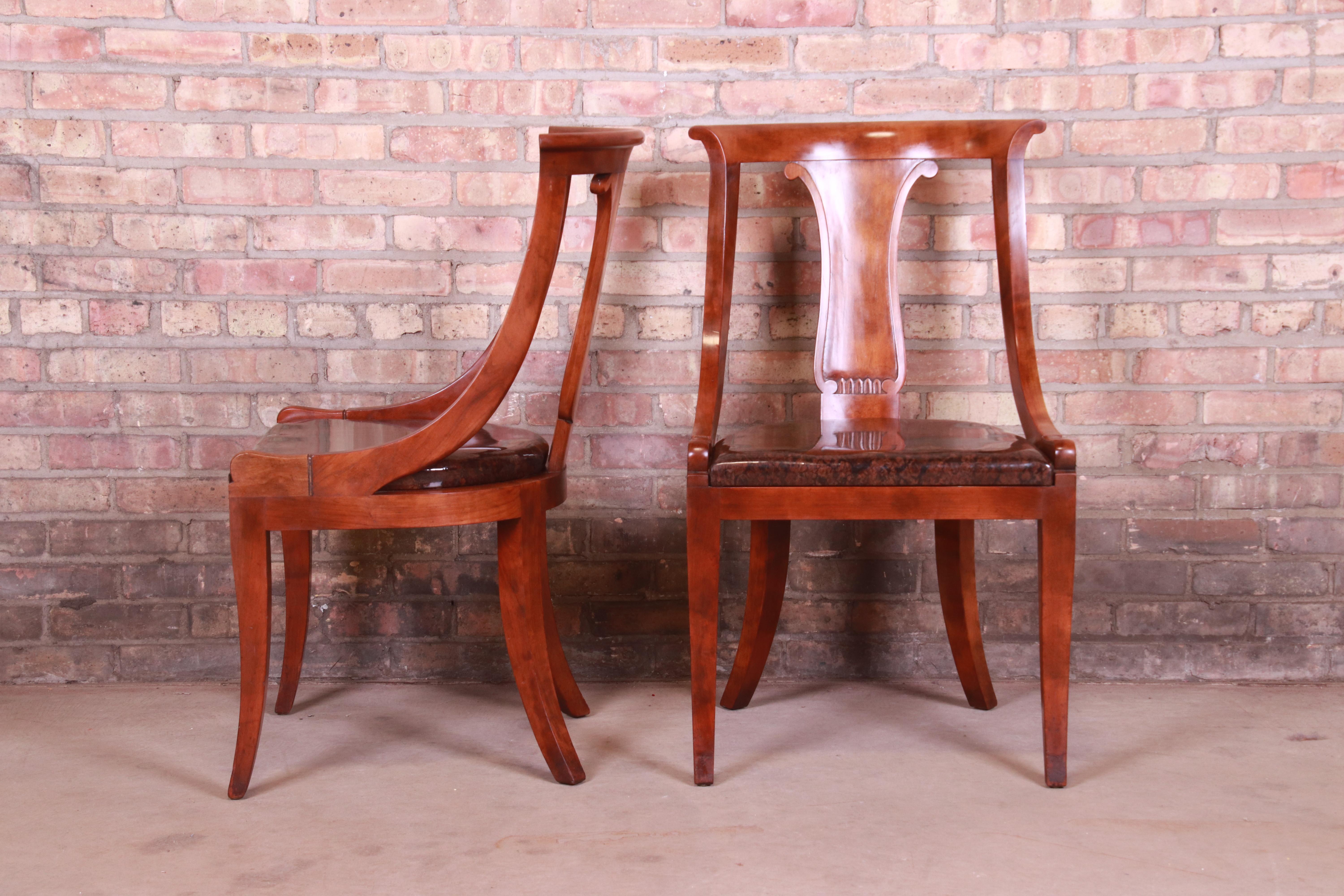 Baker Furniture Regency Klismos Style Mahogany Dining Chairs, Set of Four 3
