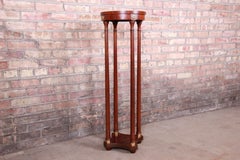 Baker Furniture Regency Mahogany and Brass Pedestal Plant Stand