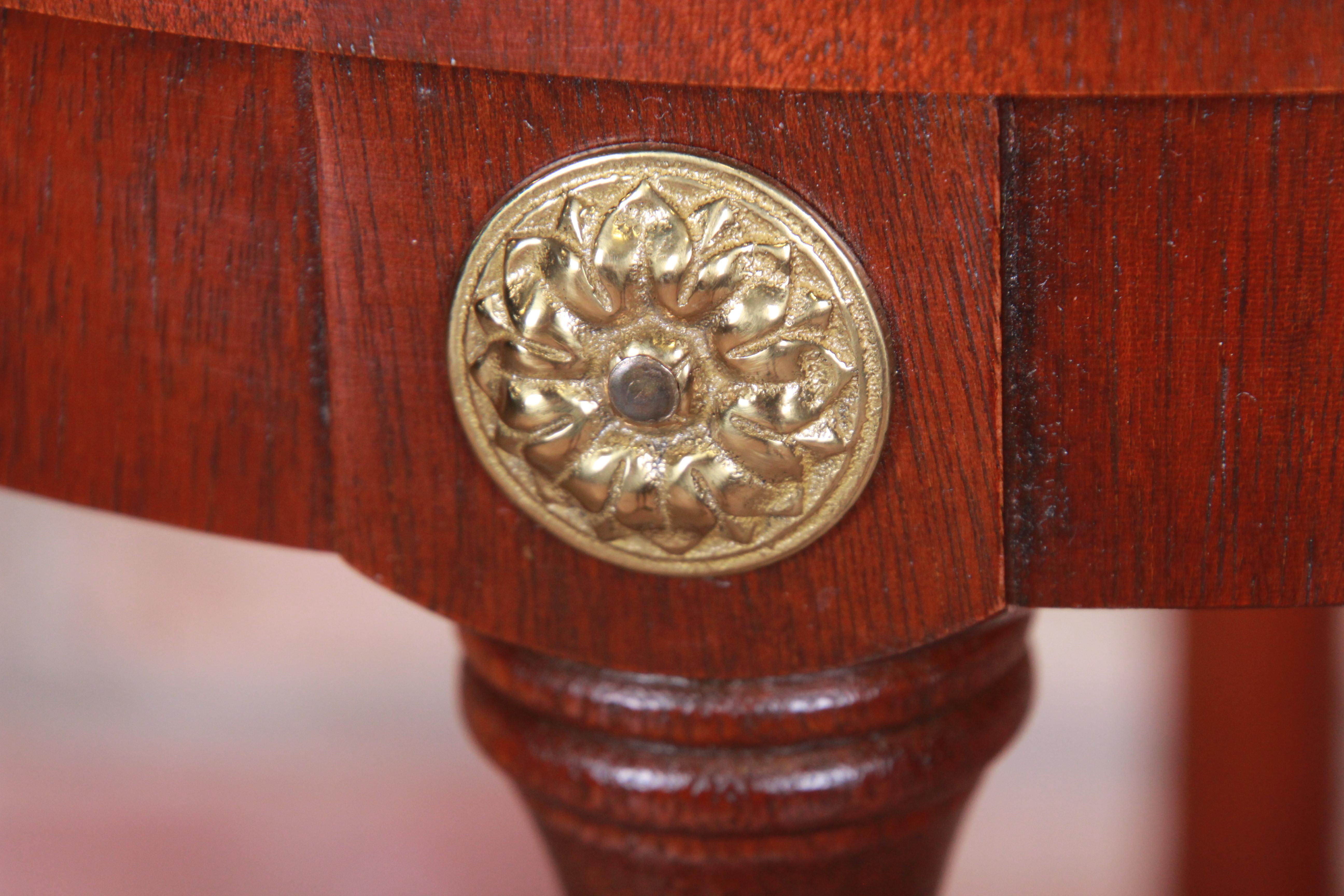 20th Century Baker Furniture Regency Mahogany and Brass Pedestal Plant Stand