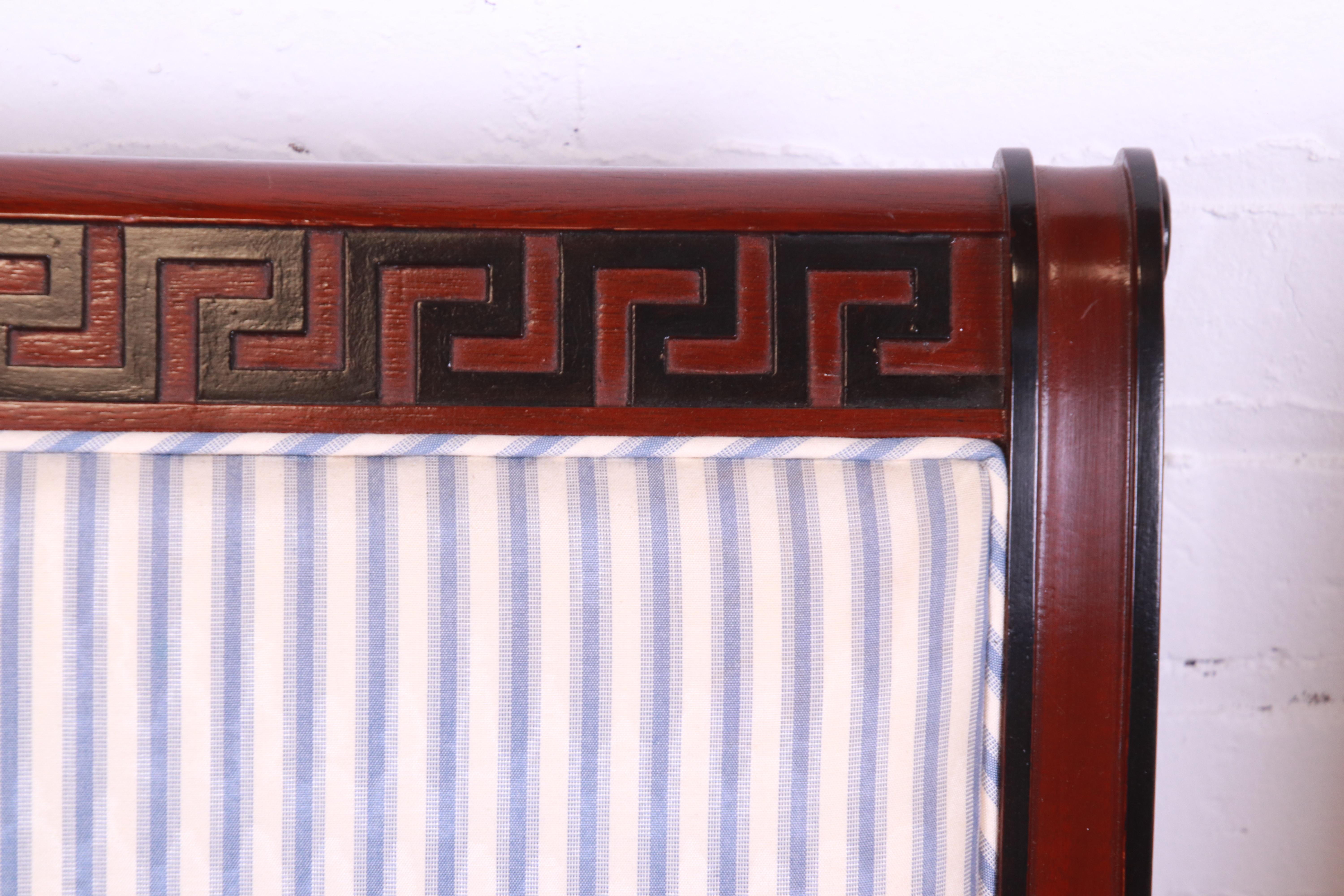 Baker Furniture Regency Mahogany and Ebonized Greek Key Armchairs, Pair 7