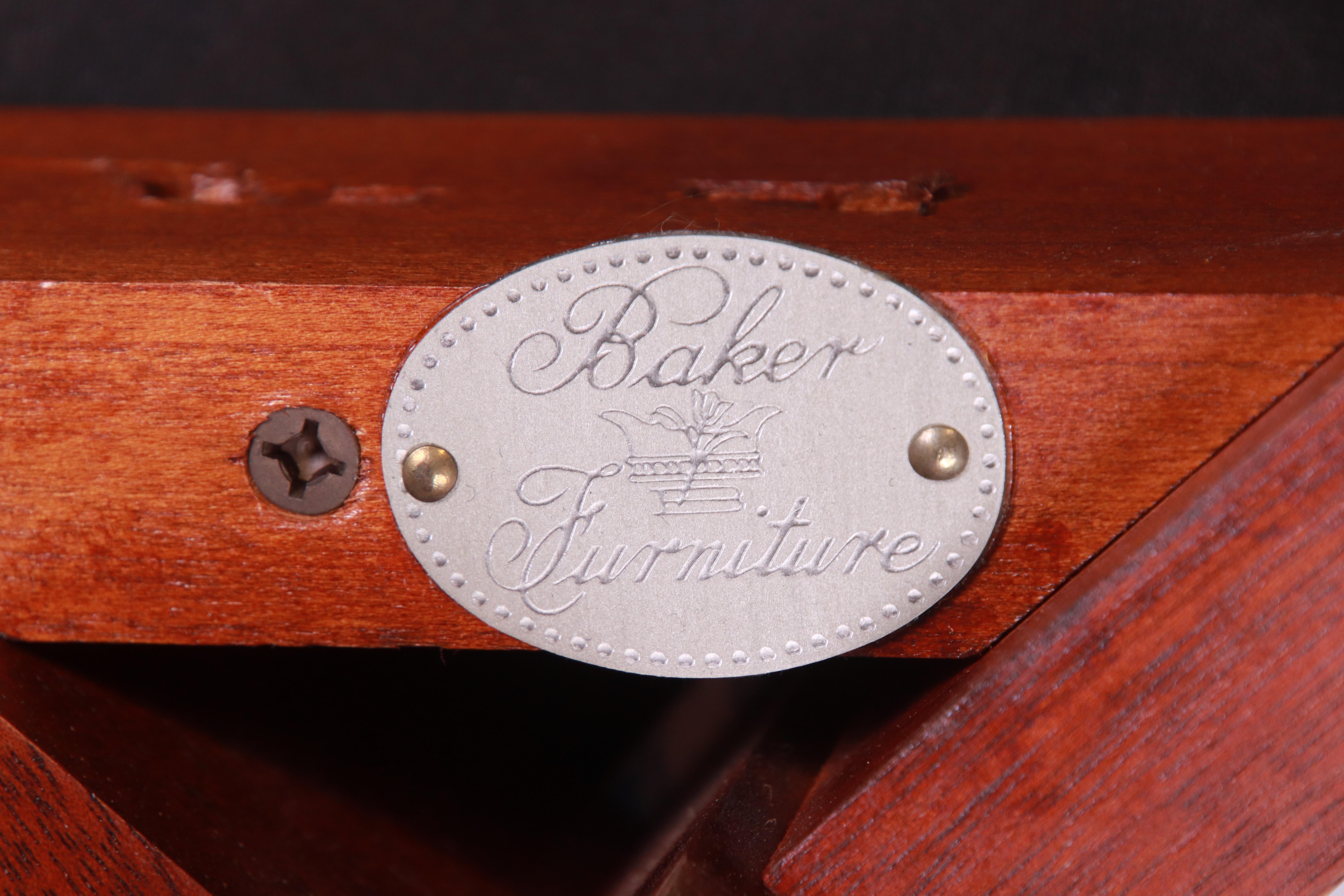 Baker Furniture Regency Mahogany and Ebonized Greek Key Armchairs, Pair 10