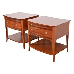 Baker Furniture Regency Mahogany Bedside Tables, Newly Refinished