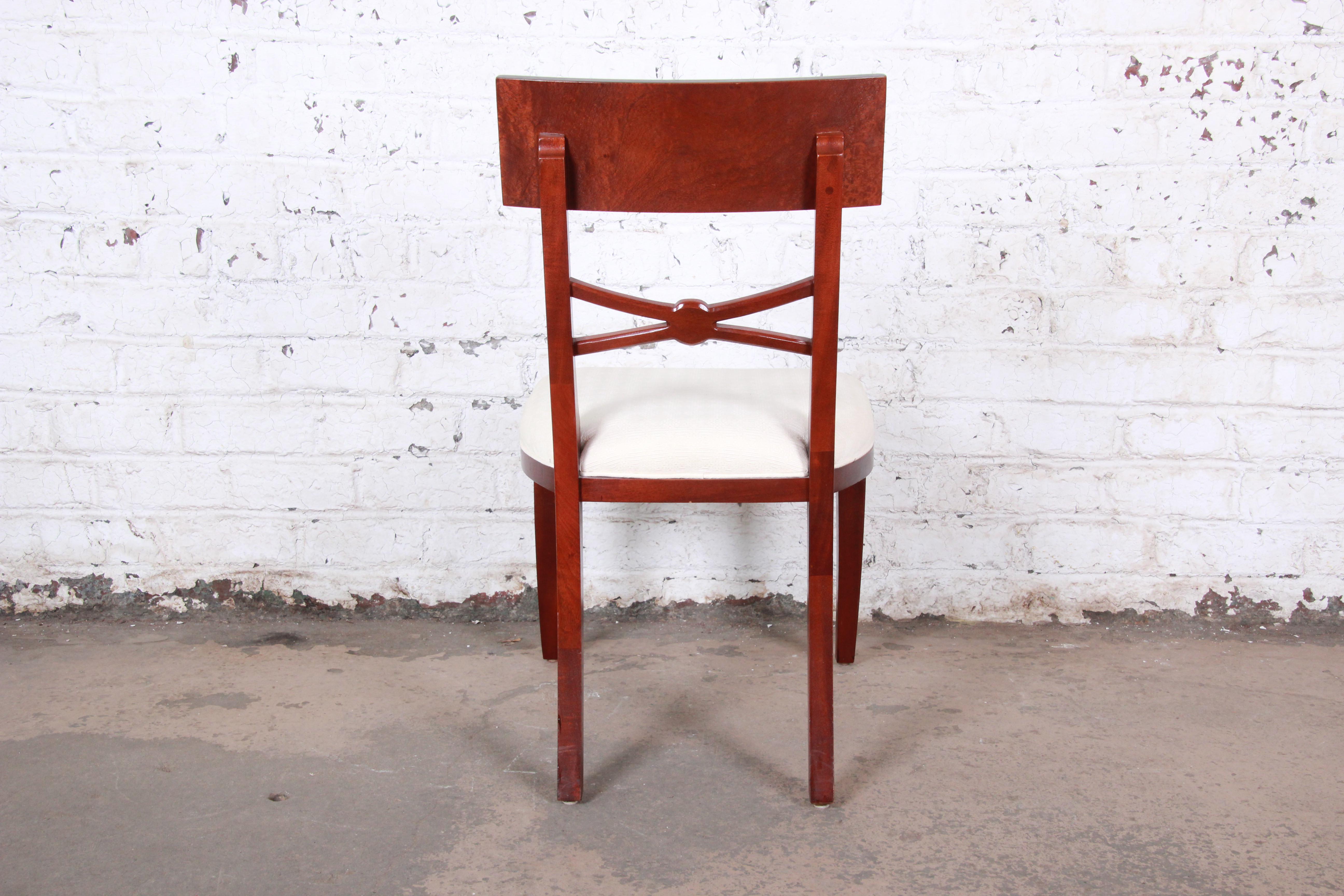 Upholstery Baker Furniture Regency Mahogany Dining Chairs, Set of Six