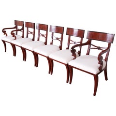 Baker Furniture Regency Mahogany Dining Chairs, Set of Six