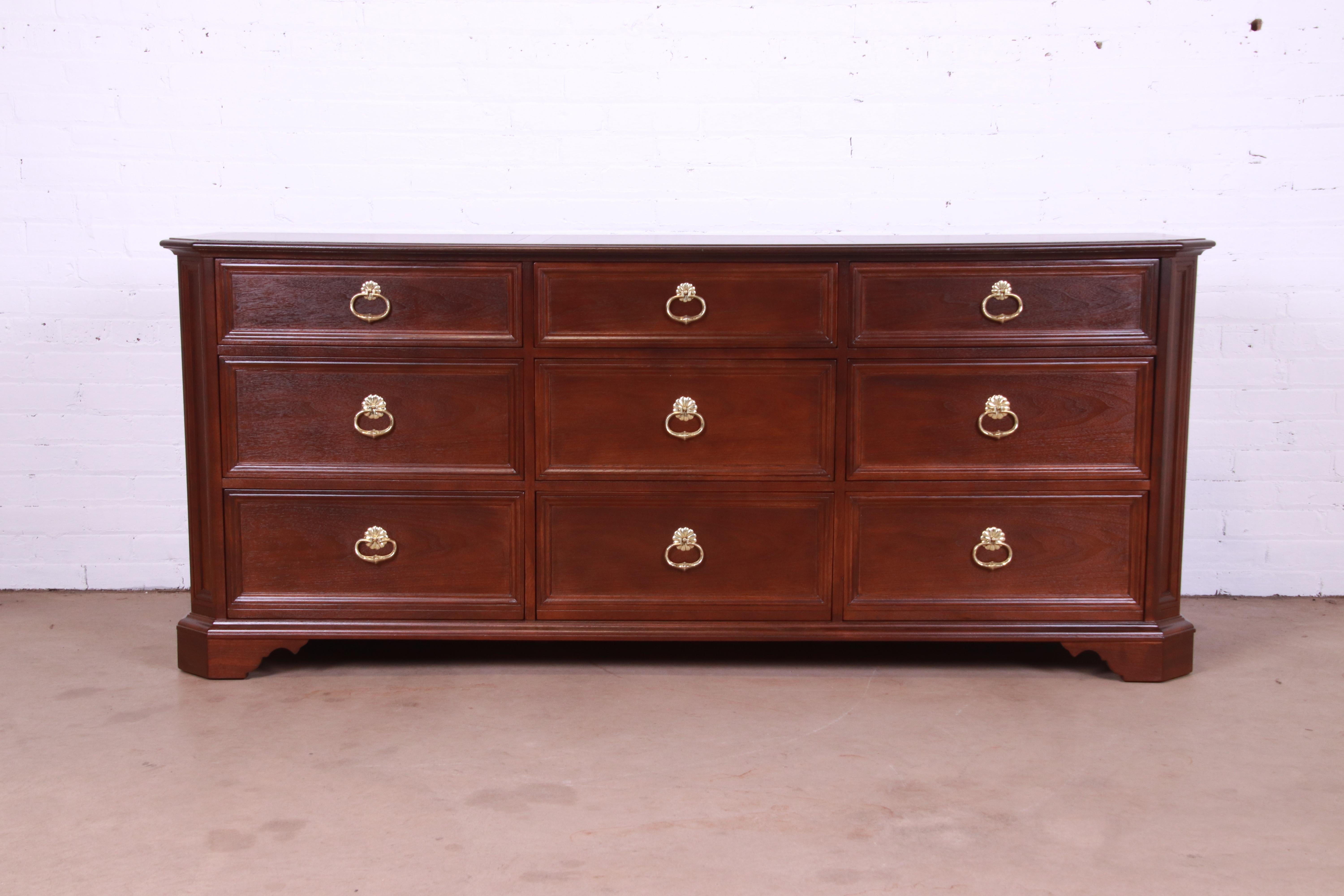 American Baker Furniture Regency Mahogany Dresser or Credenza, Newly Refinished