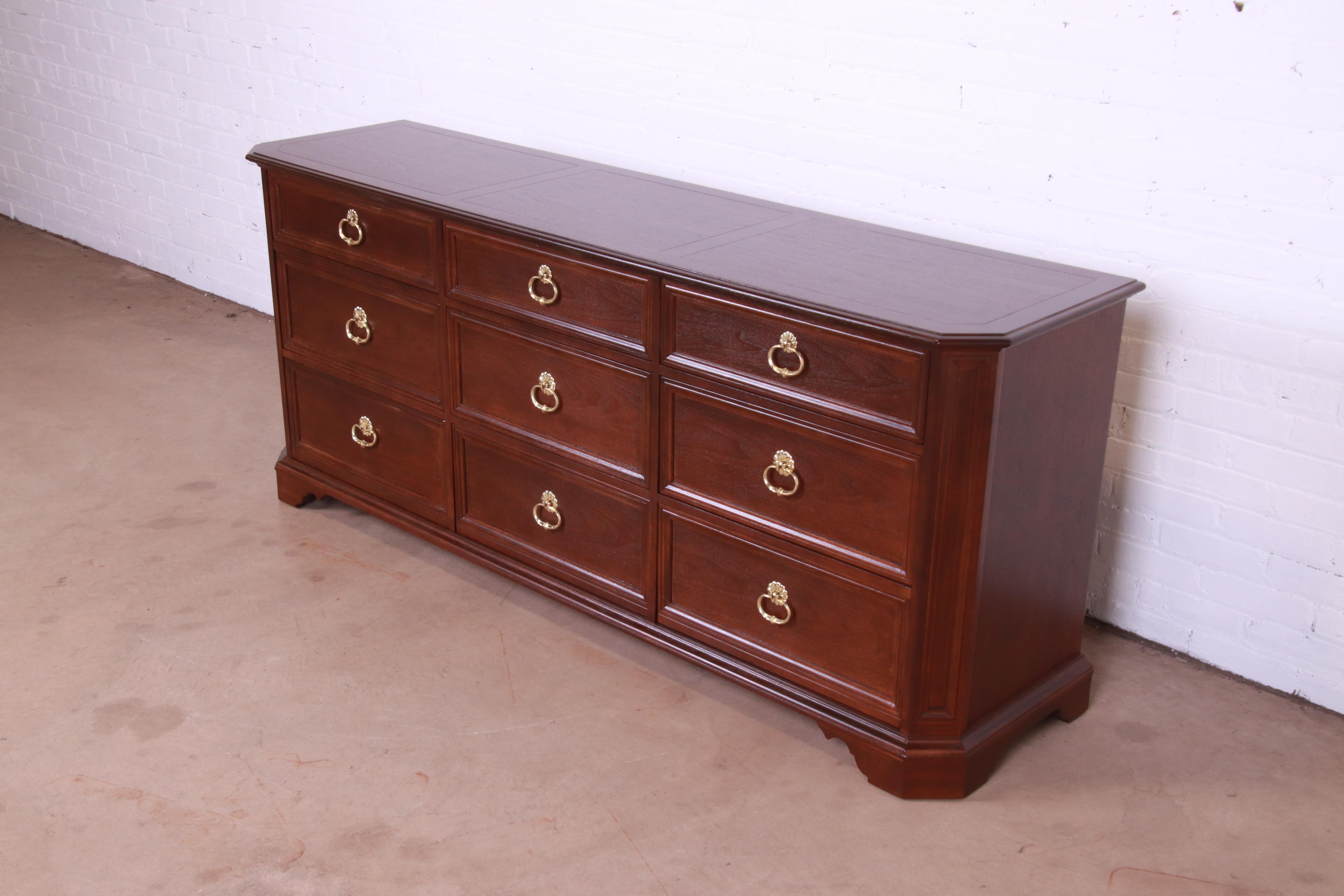 Baker Furniture Regency Mahogany Dresser or Credenza, Newly Refinished In Good Condition In South Bend, IN