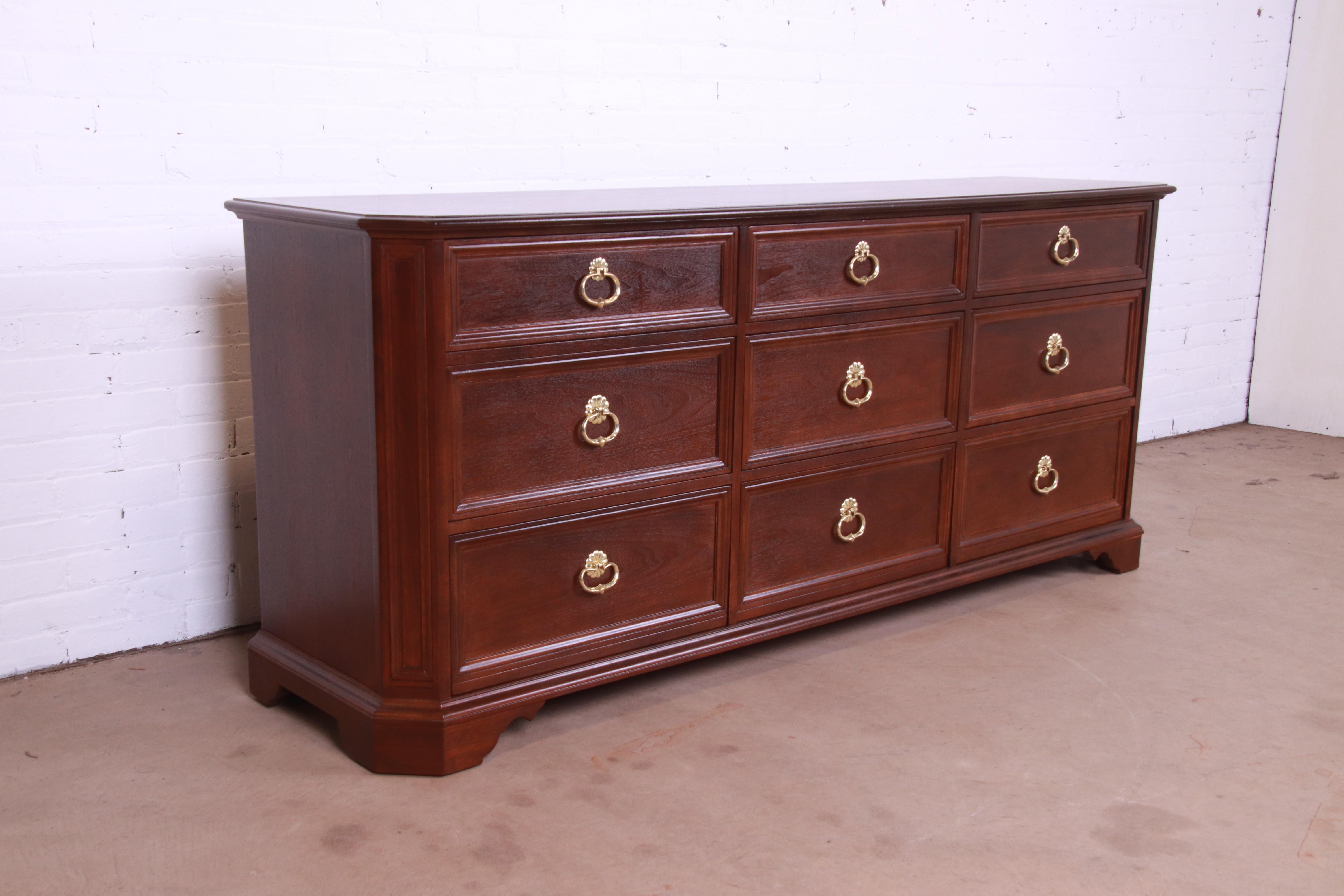 Baker Furniture Regency Mahogany Dresser or Credenza, Newly Refinished 1