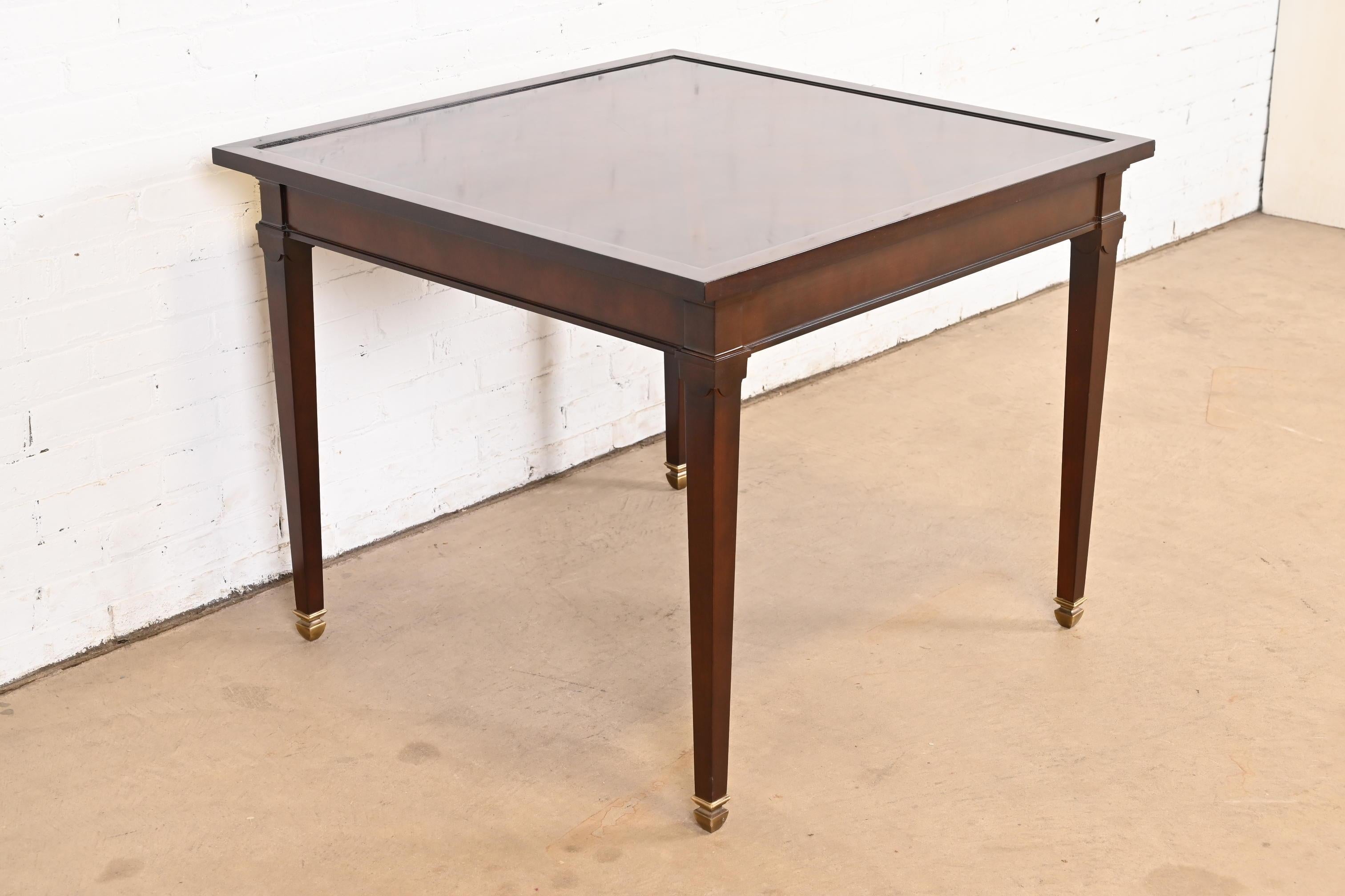 American Baker Furniture Regency Mahogany Game Table With Parquet Top