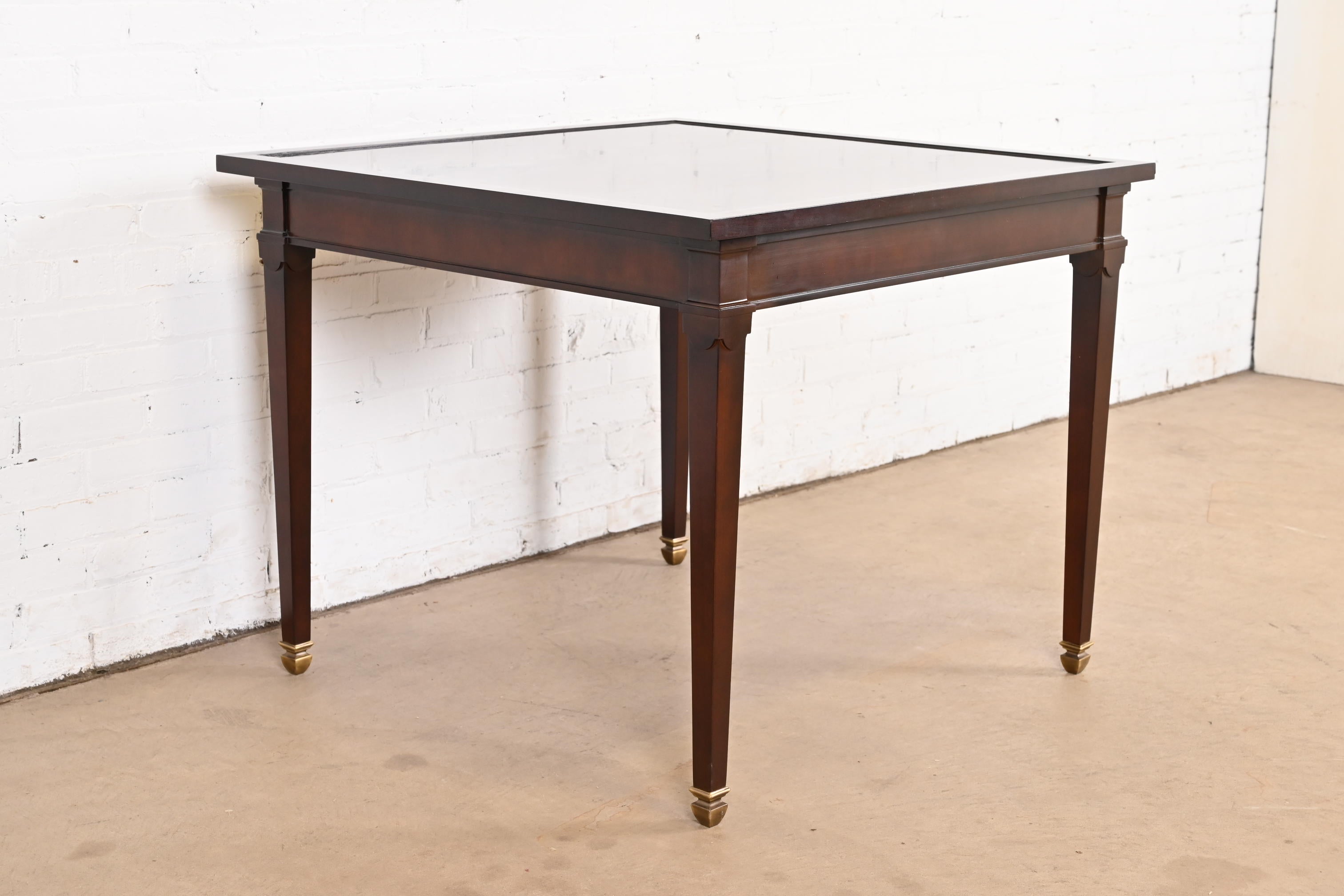 Baker Furniture Regency Mahogany Game Table With Parquet Top In Good Condition In South Bend, IN
