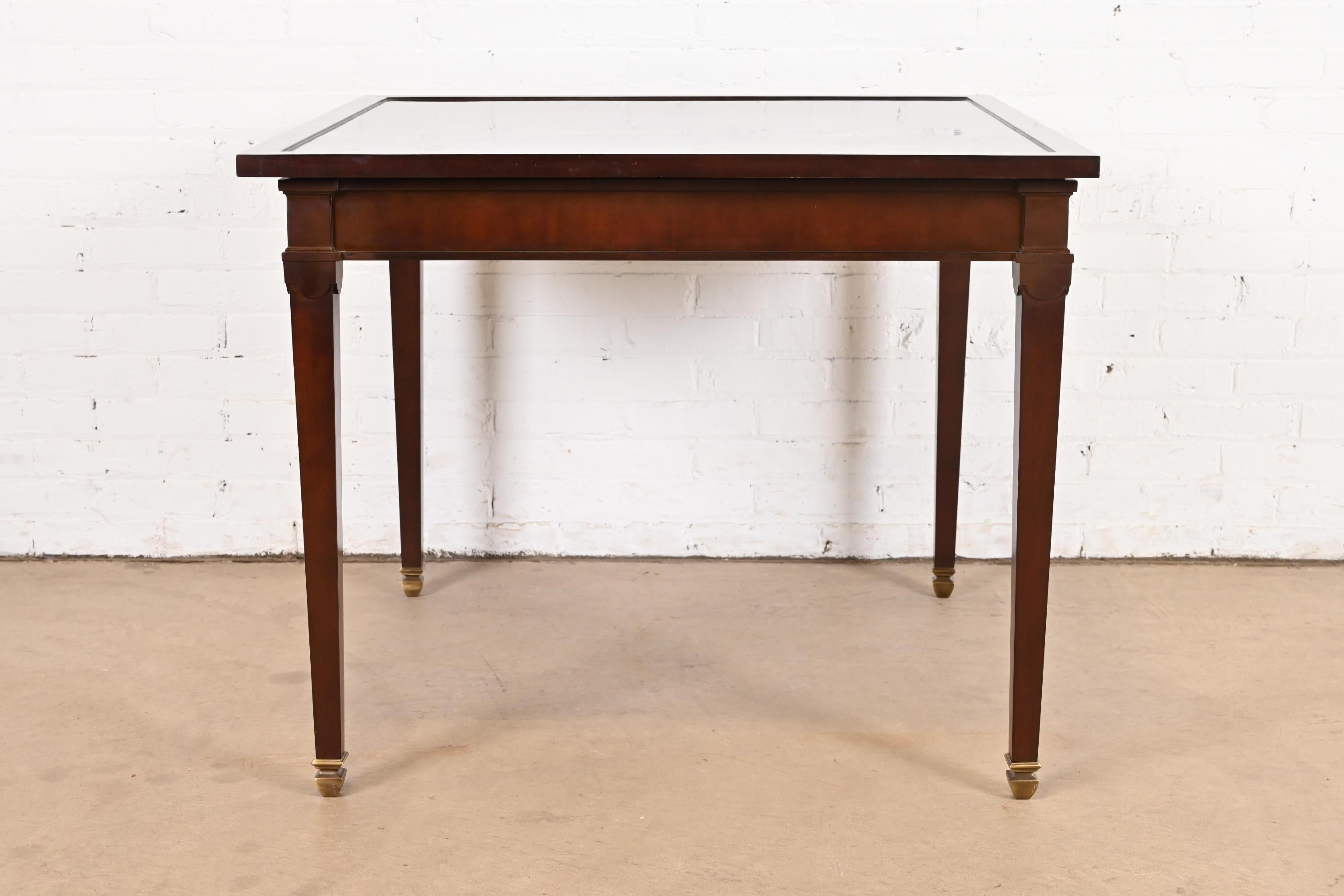 Baker Furniture Regency Mahogany Game Table With Parquet Top 1