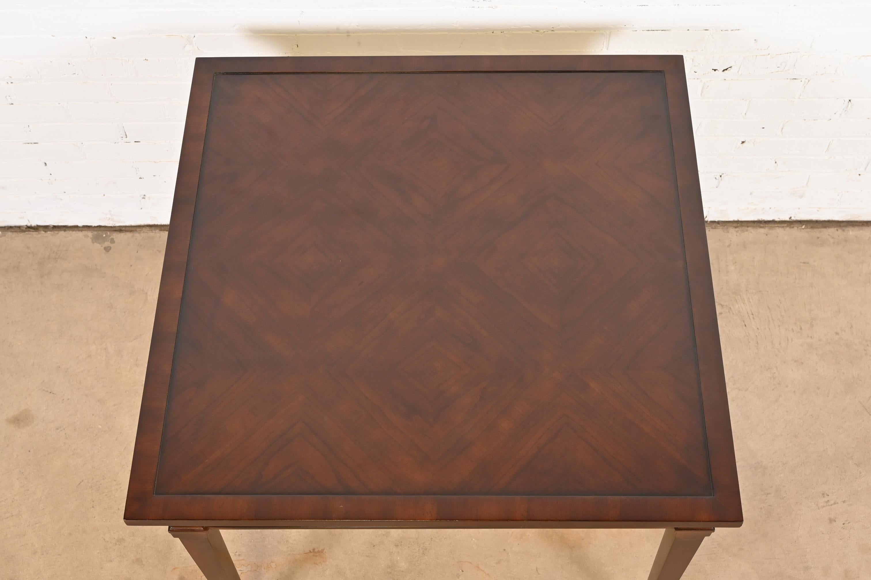 Baker Furniture Regency Mahogany Game Table With Parquet Top 2