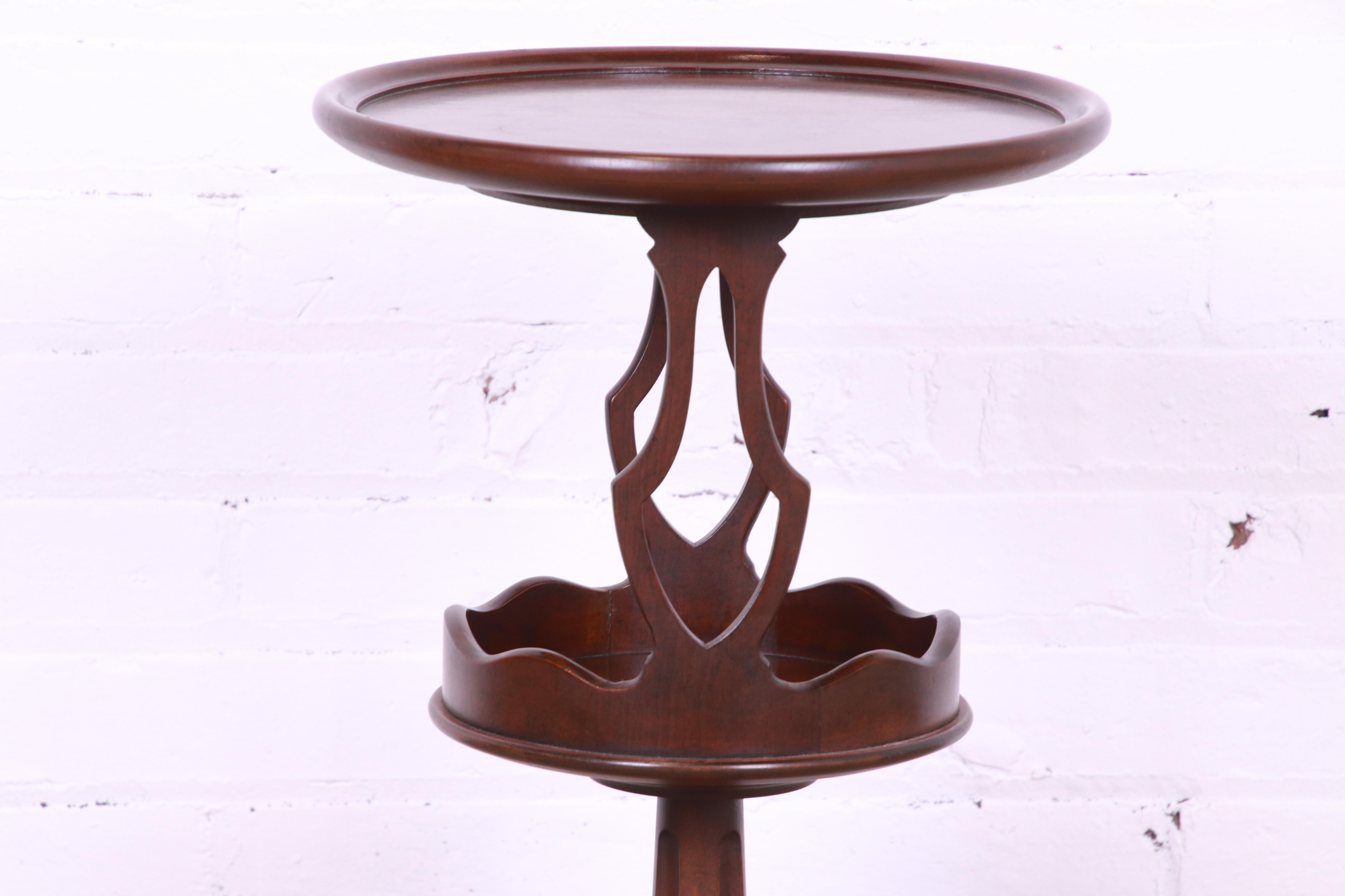 Baker Furniture Regency Mahogany Pedestal Smoker Stand or Occasional Side Table 6