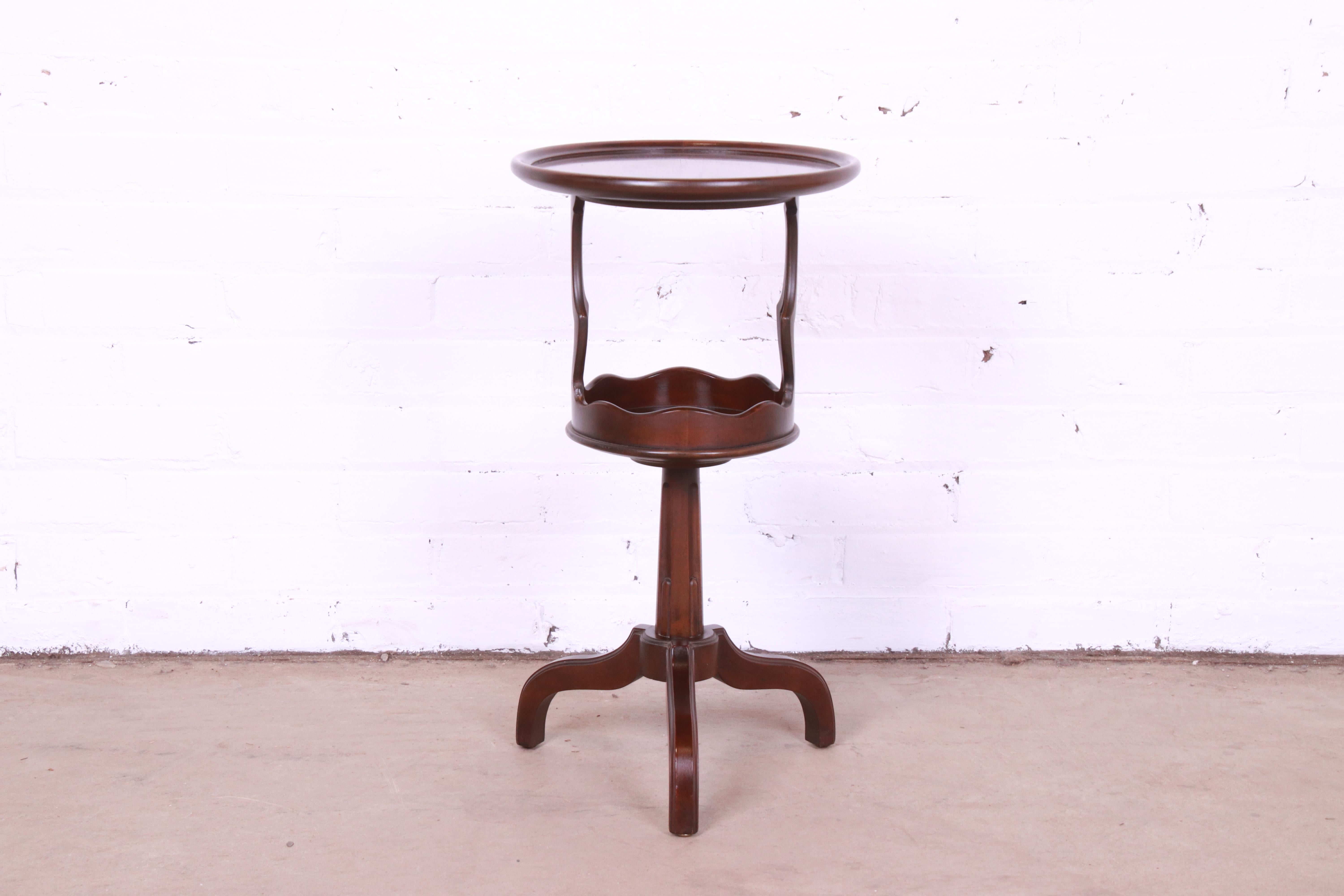 American Baker Furniture Regency Mahogany Pedestal Smoker Stand or Occasional Side Table