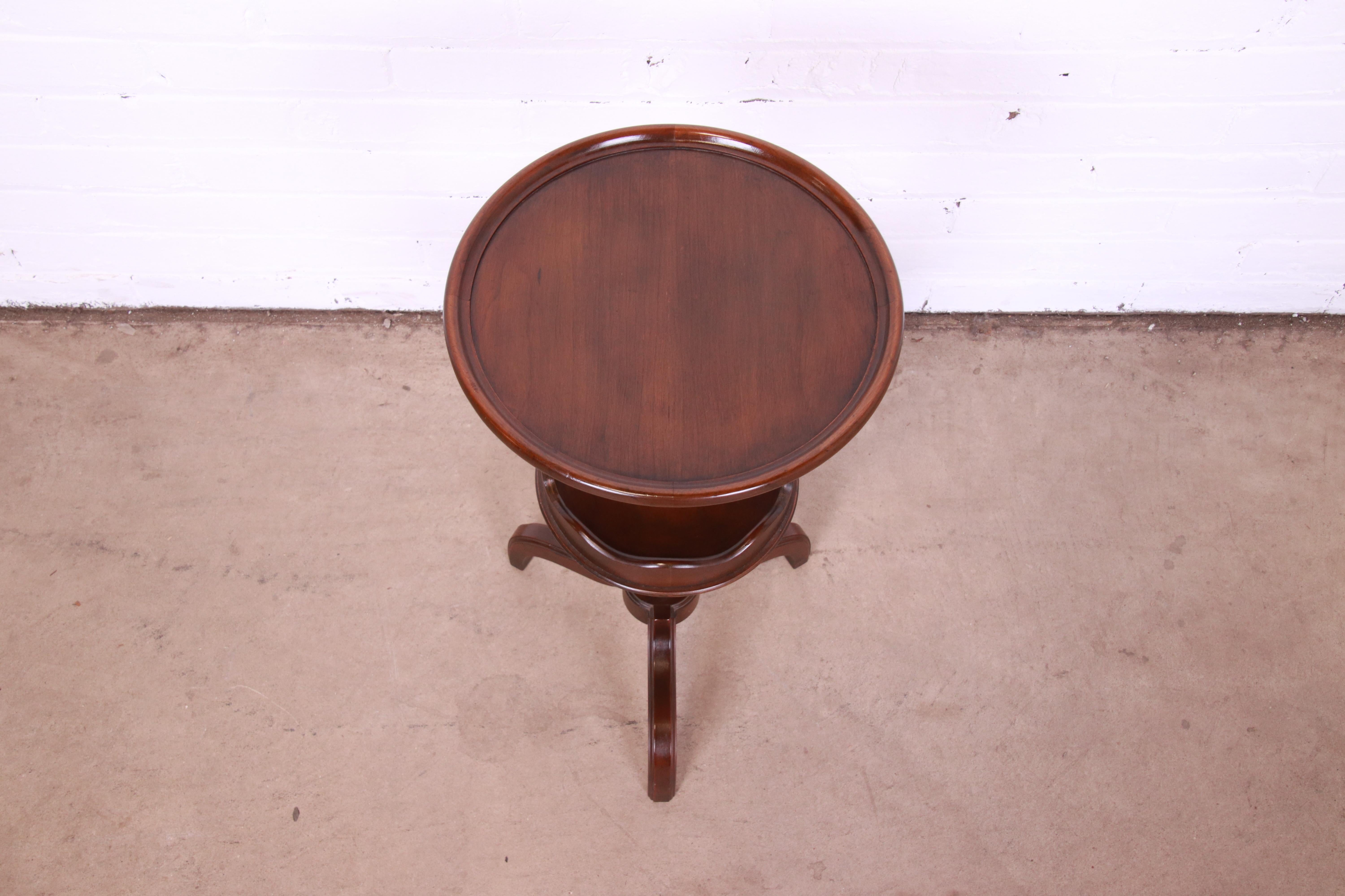 Baker Furniture Regency Mahogany Pedestal Smoker Stand or Occasional Side Table 3