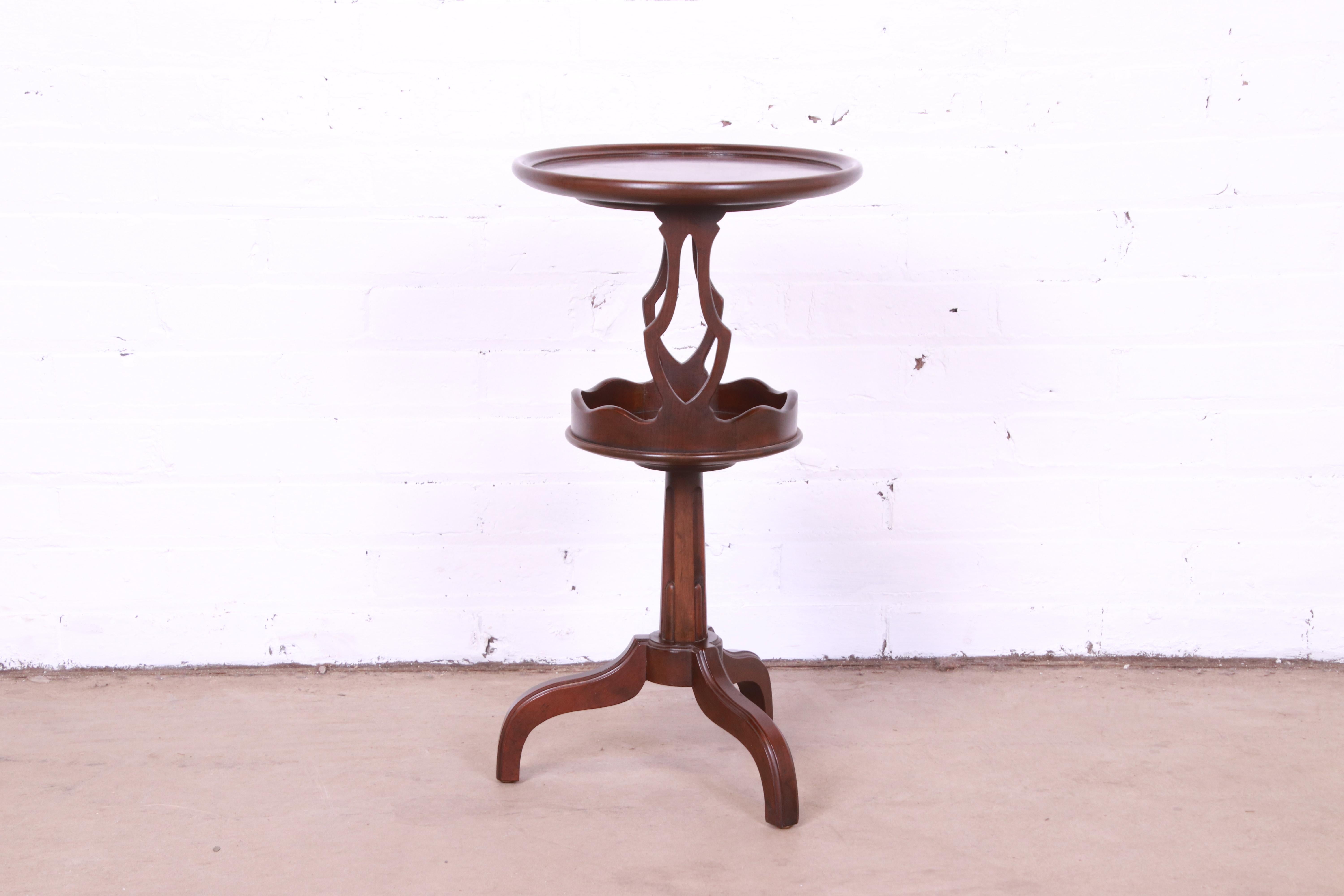 Baker Furniture Regency Mahogany Pedestal Smoker Stand or Occasional Side Table 4