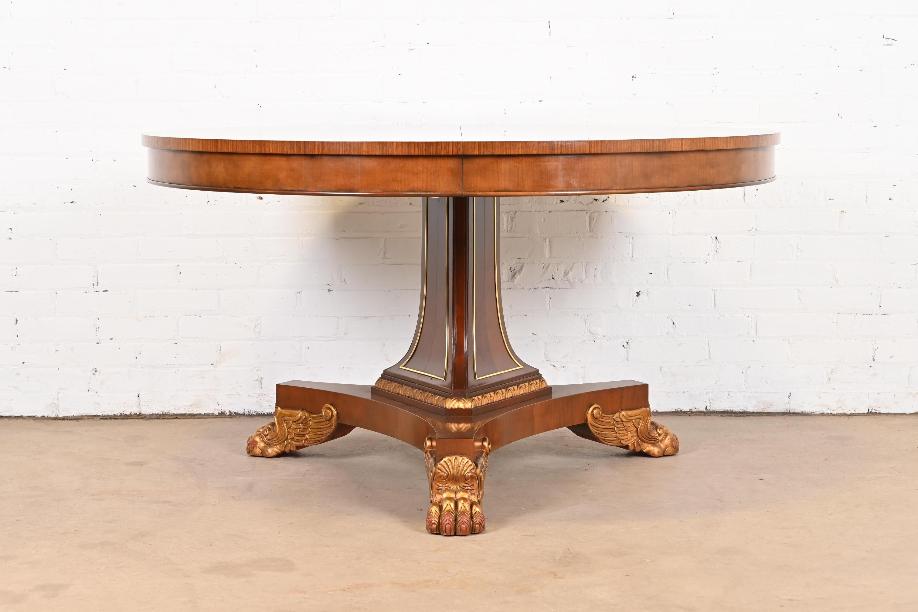 American Baker Furniture Regency Paw Foot Pedestal Dining Table or Center Table For Sale