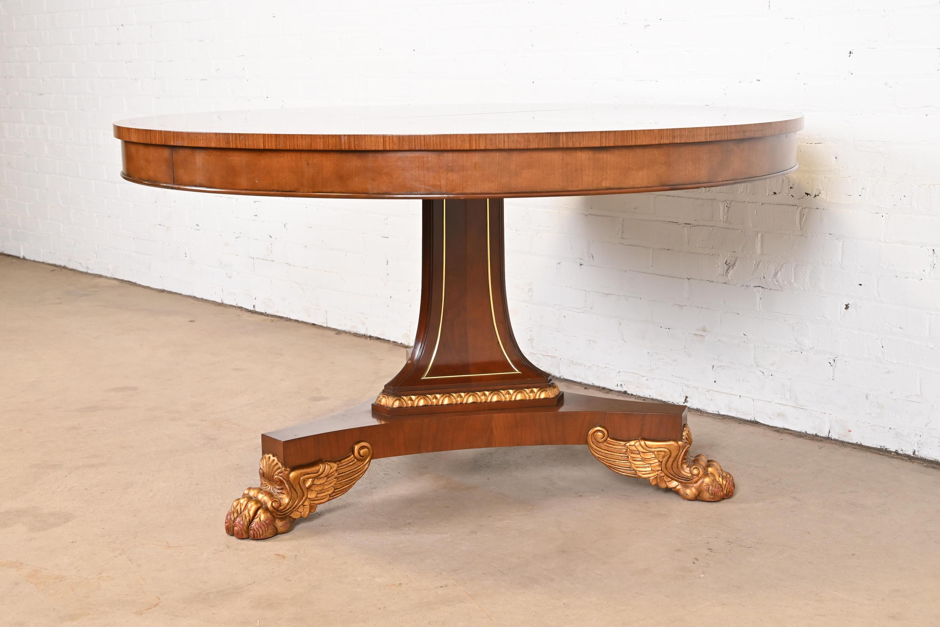 20th Century Baker Furniture Regency Paw Foot Pedestal Dining Table or Center Table For Sale