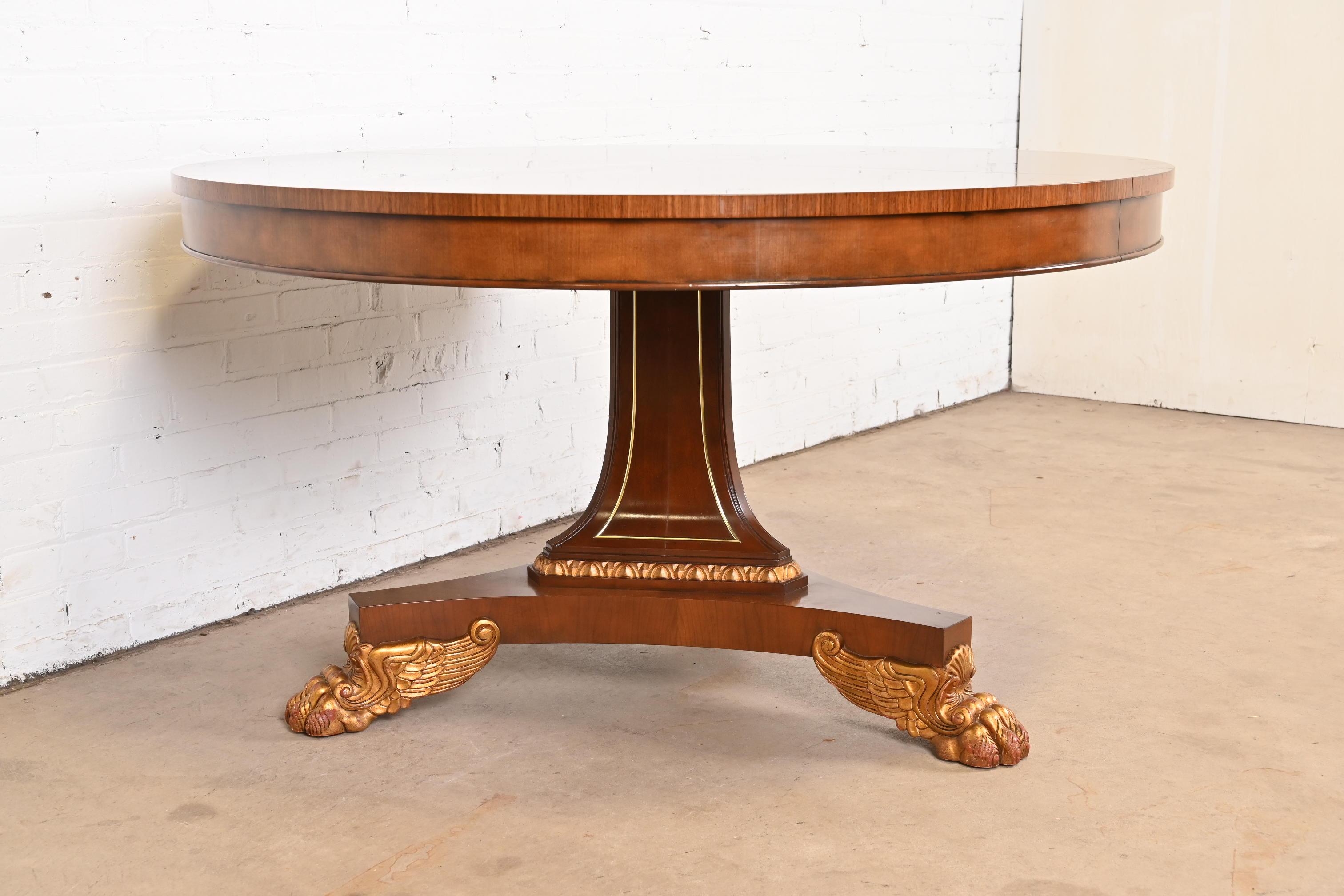 Baker Furniture Regency Paw Foot Pedestal Dining Table or Center Table For Sale 1