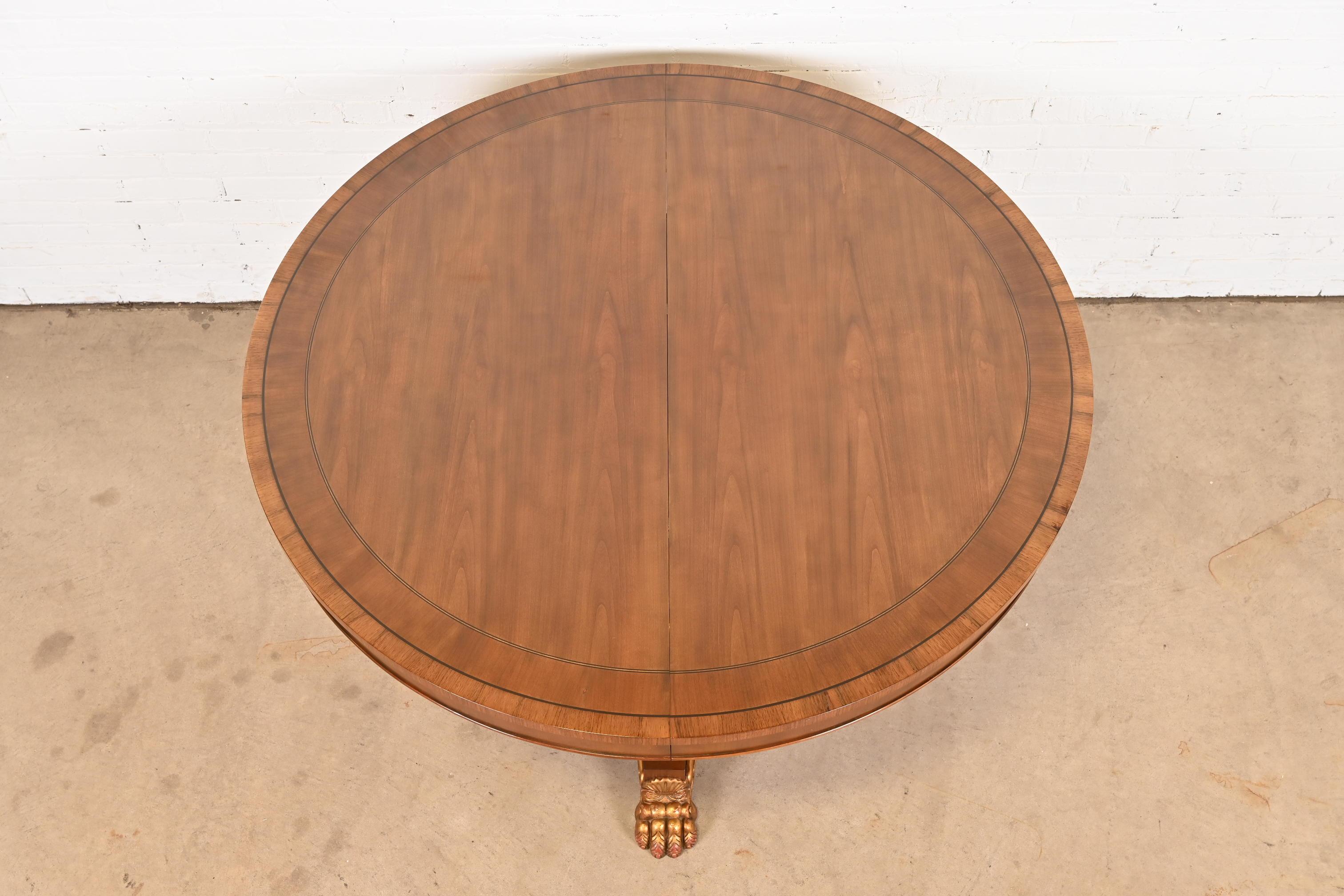 Baker Furniture Regency Paw Foot Pedestal Dining Table or Center Table For Sale 2