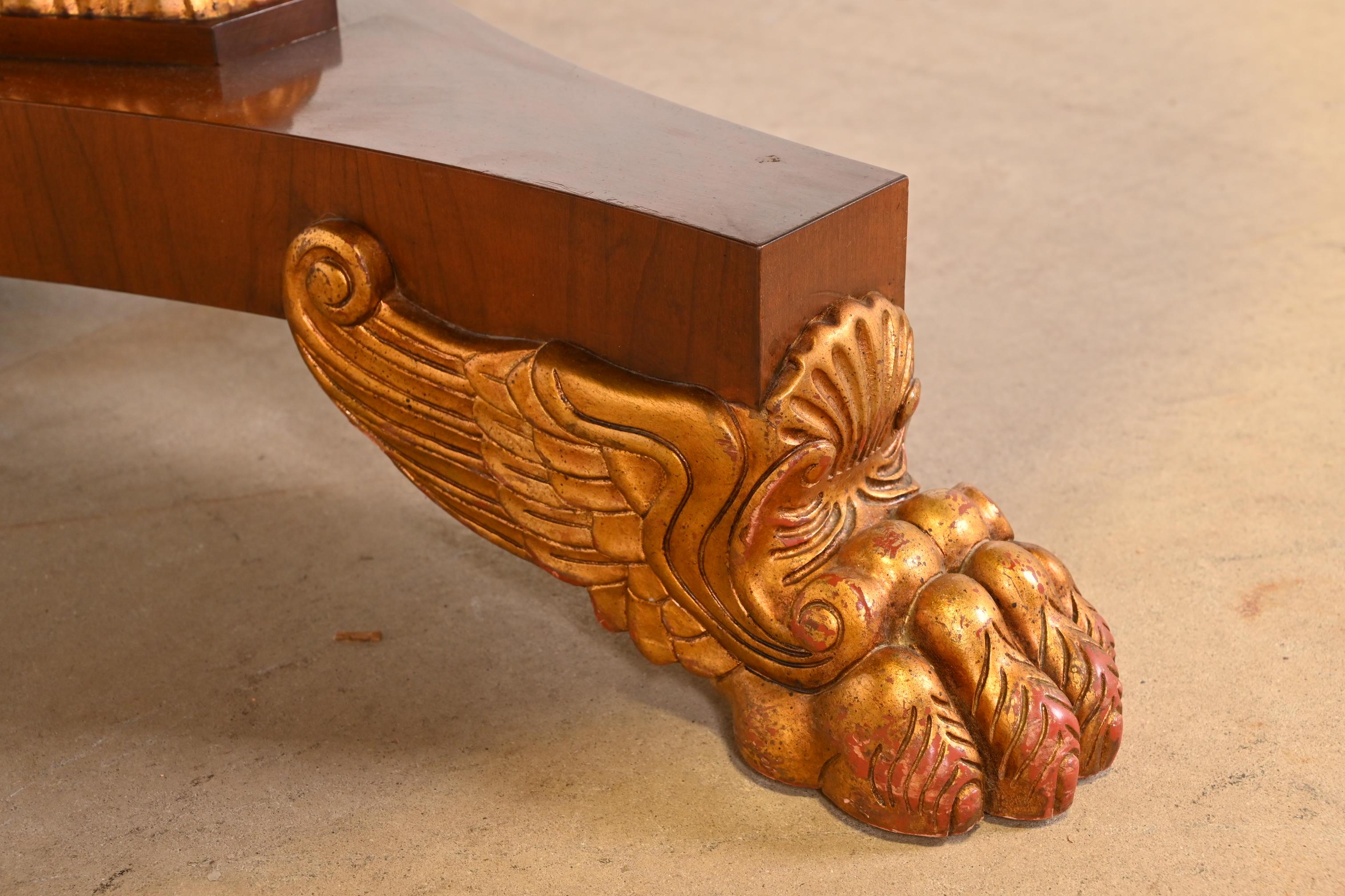 Baker Furniture Regency Paw Foot Pedestal Dining Table or Center Table For Sale 3