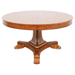 Baker Furniture Regency Paw Foot Pedestal Dining Table or Center Table