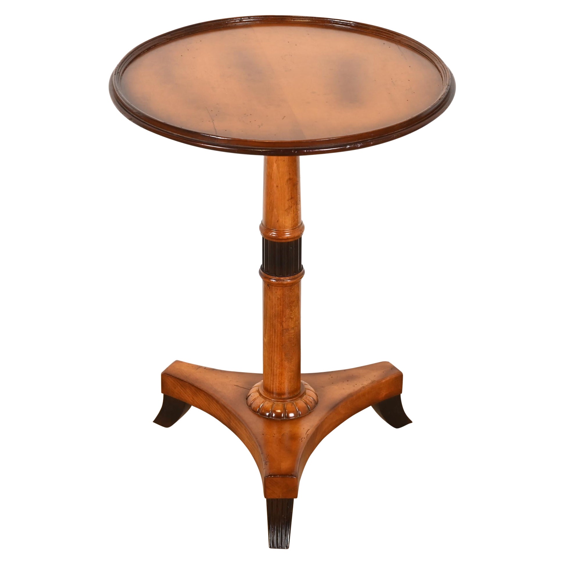 Baker Furniture Regency Pedestal Side Table For Sale