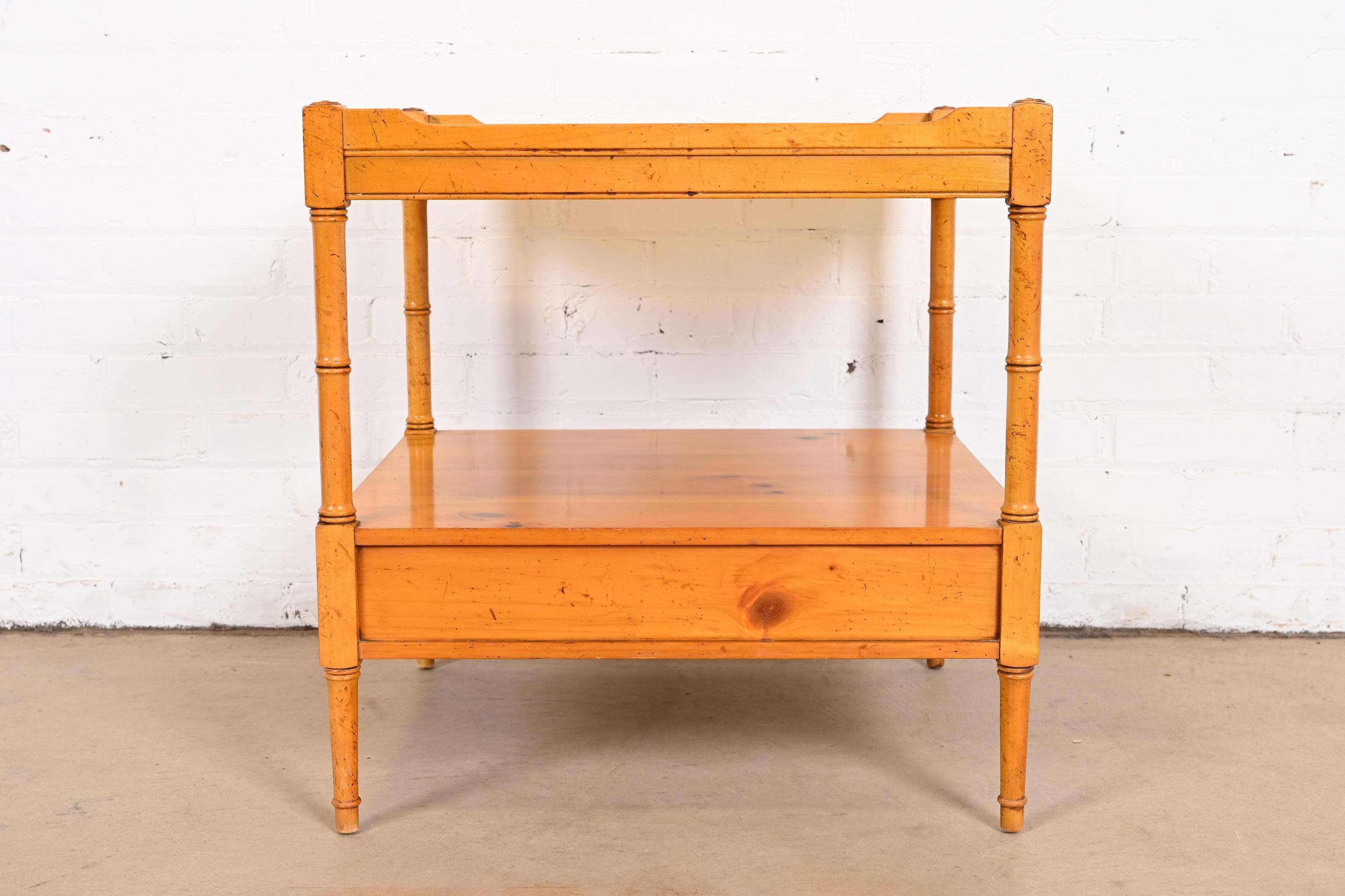 Baker Furniture Regency Pine Two-Tier Nightstand or Side Table 6