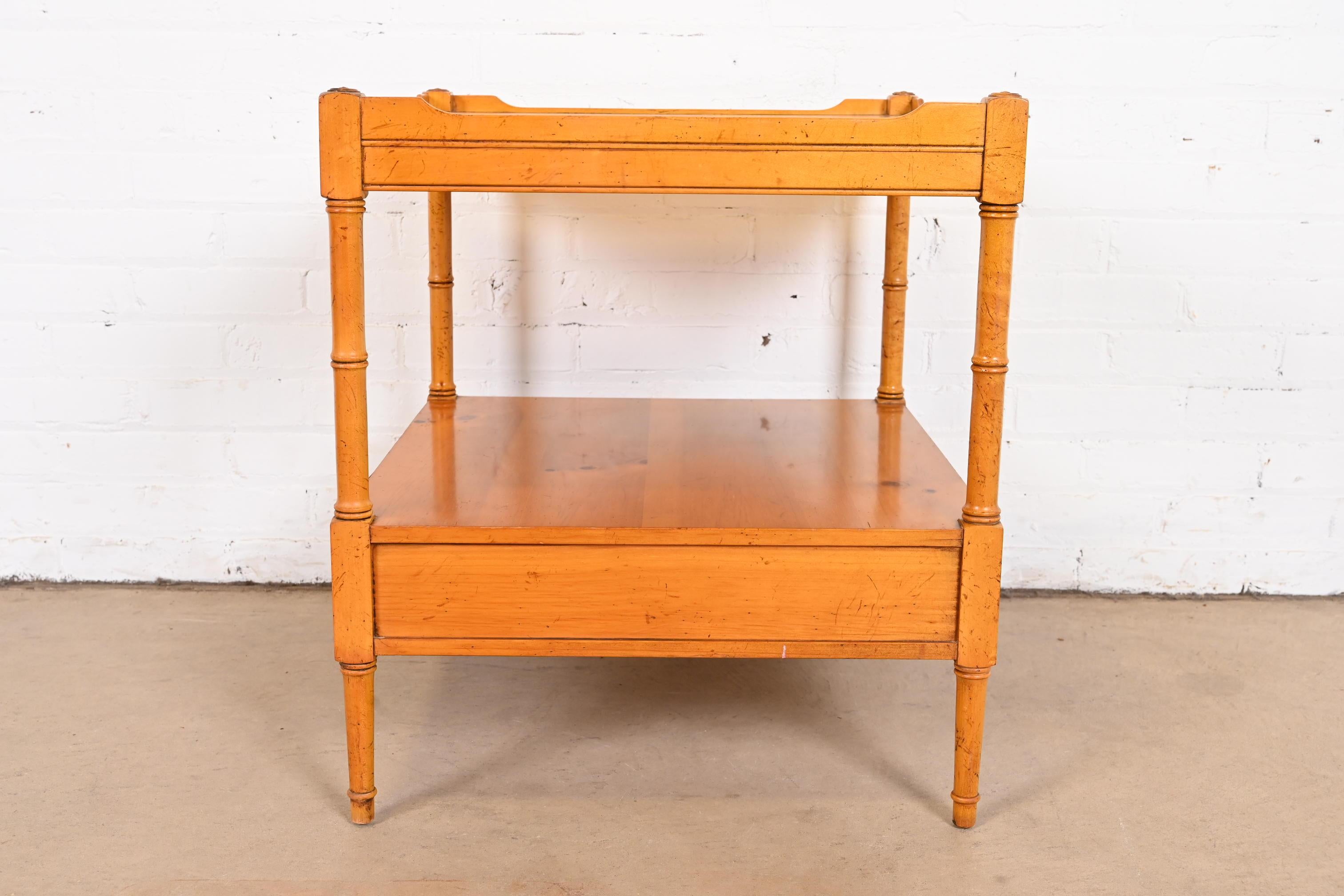 Baker Furniture Regency Pine Two-Tier Nightstand or Side Table 7