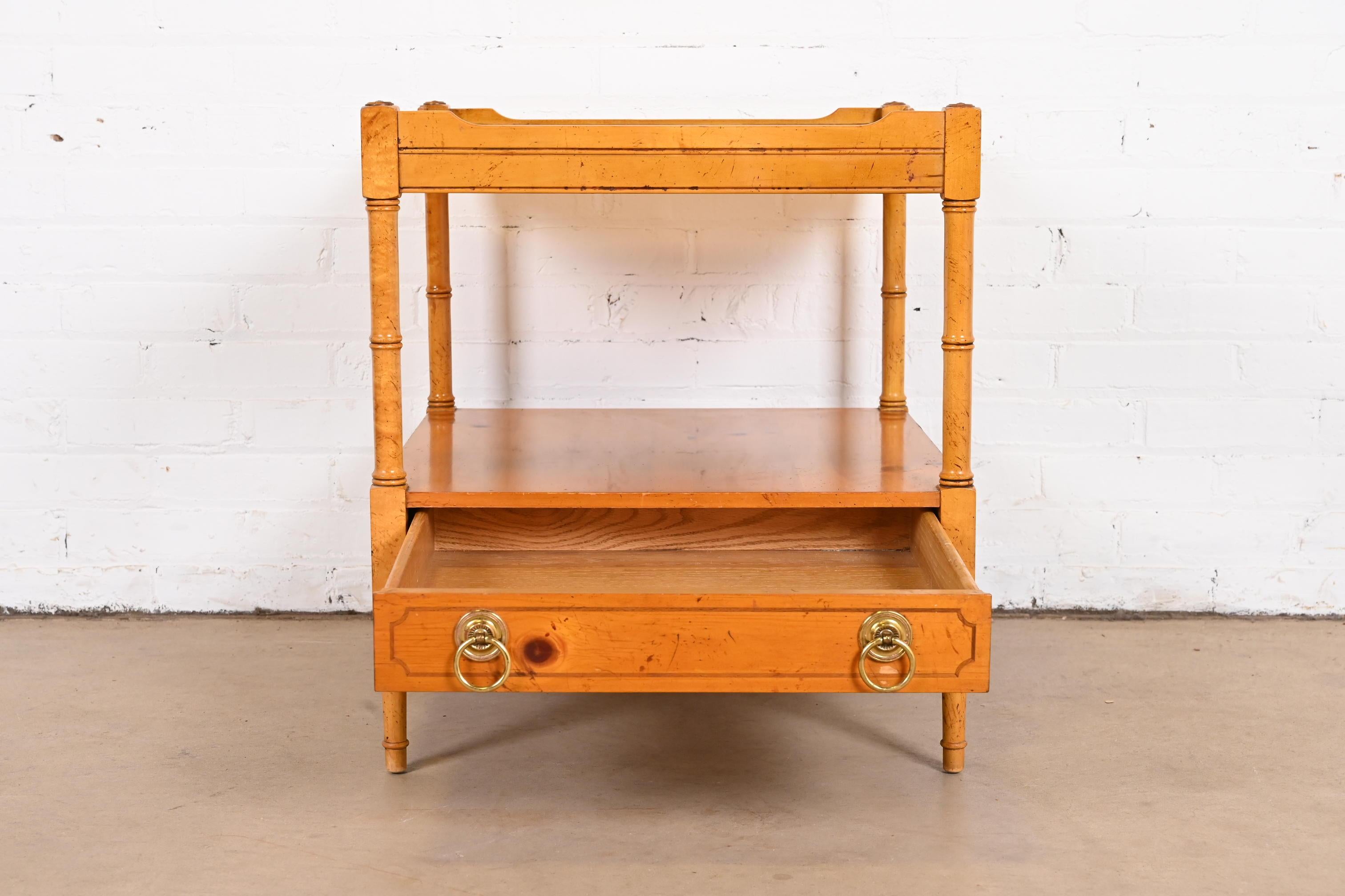Baker Furniture Regency Pine Two-Tier Nightstand or Side Table 2