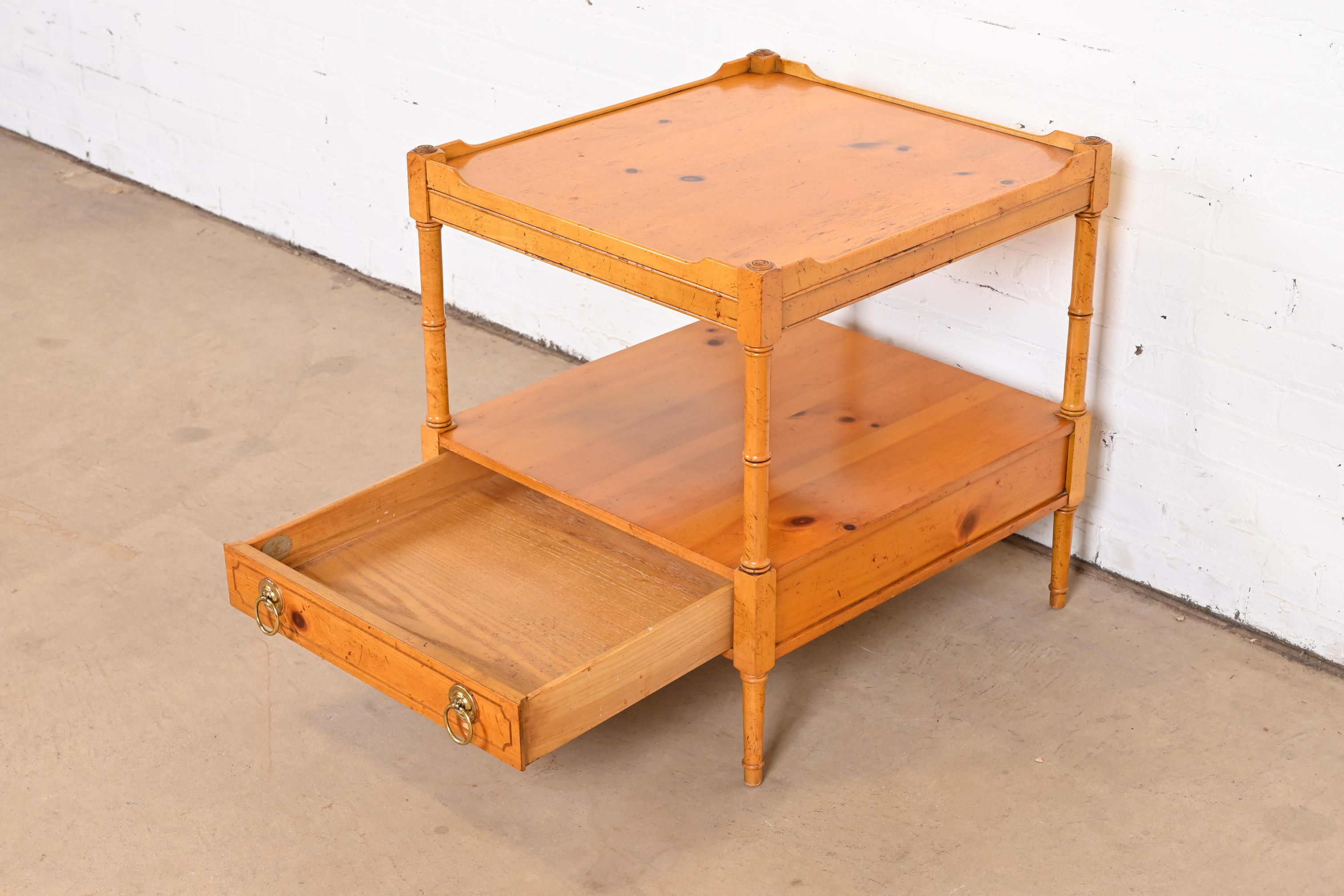 Baker Furniture Regency Pine Two-Tier Nightstand or Side Table 3
