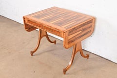 Baker Furniture Regency Rosewood Drop Leaf Writing Desk or Console, Refinished