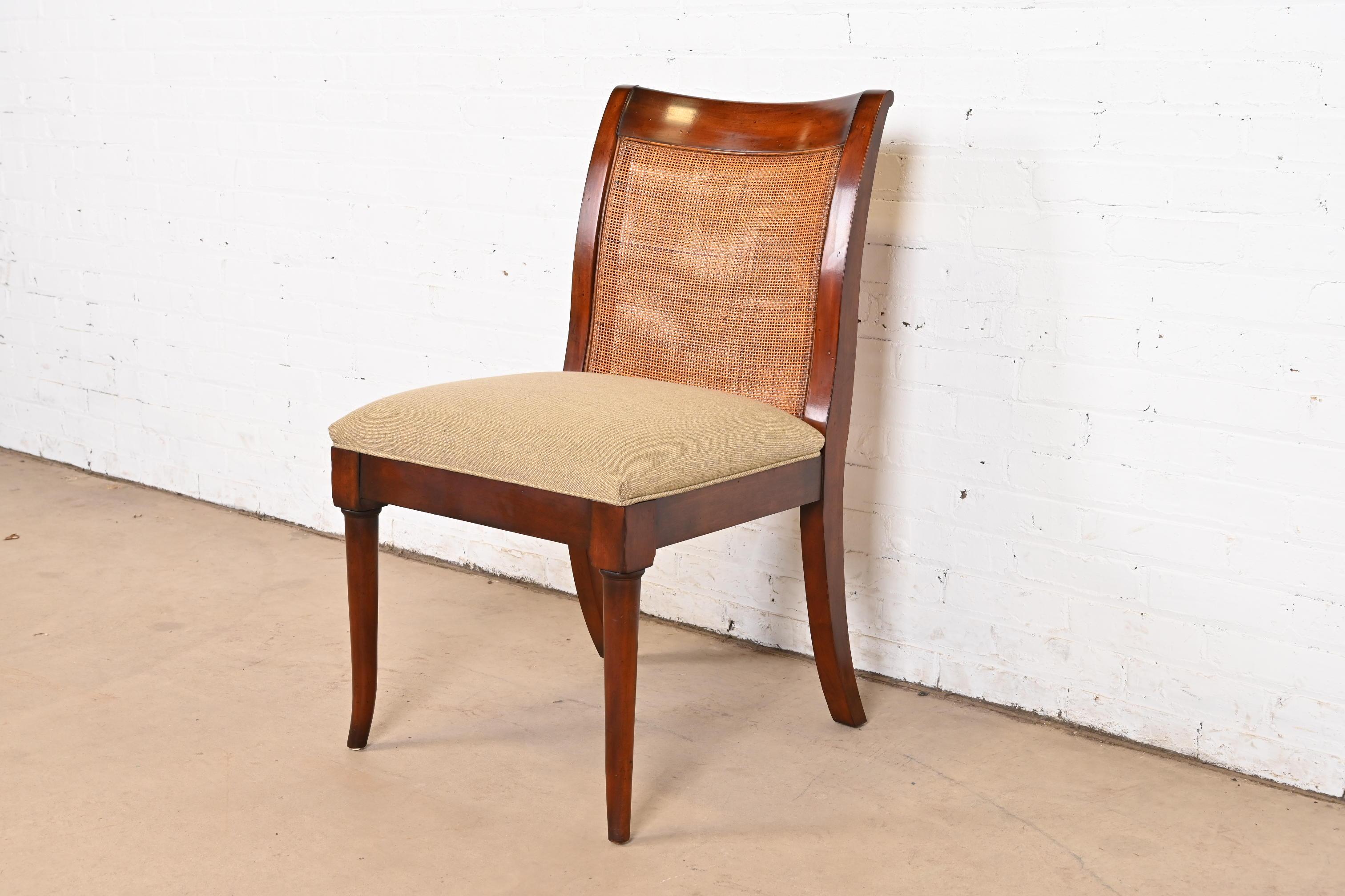 Baker Furniture Regency Sculpted Mahogany Cane Back Dining Chairs, Set of Eight 1