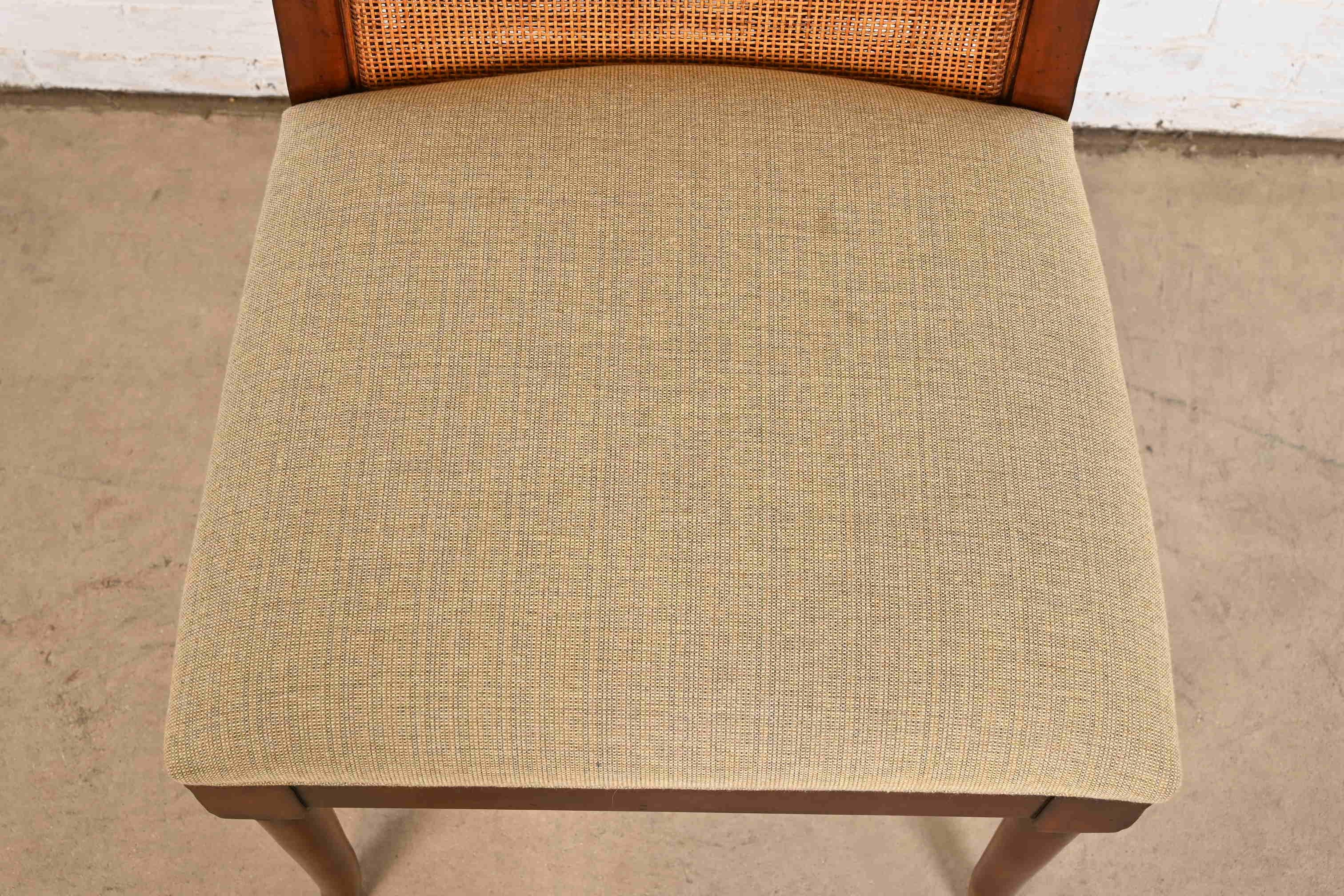 Baker Furniture Regency Sculpted Mahogany Cane Back Dining Chairs, Set of Eight 3
