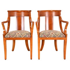 Baker Furniture Regency - Poltrone in legno massiccio di ciliegio, coppia