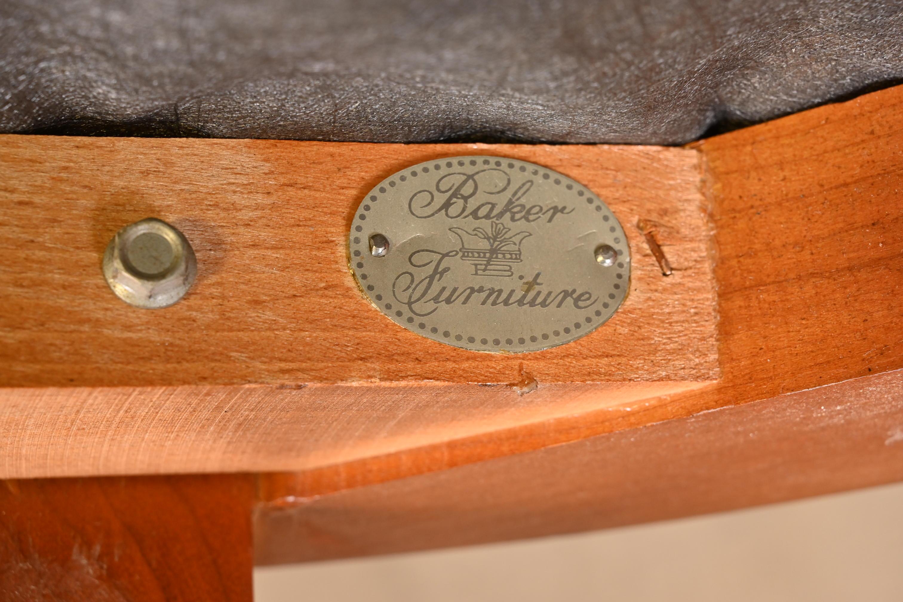 Baker Furniture Regency Solid Cherry Wood Armchairs, Pair 5