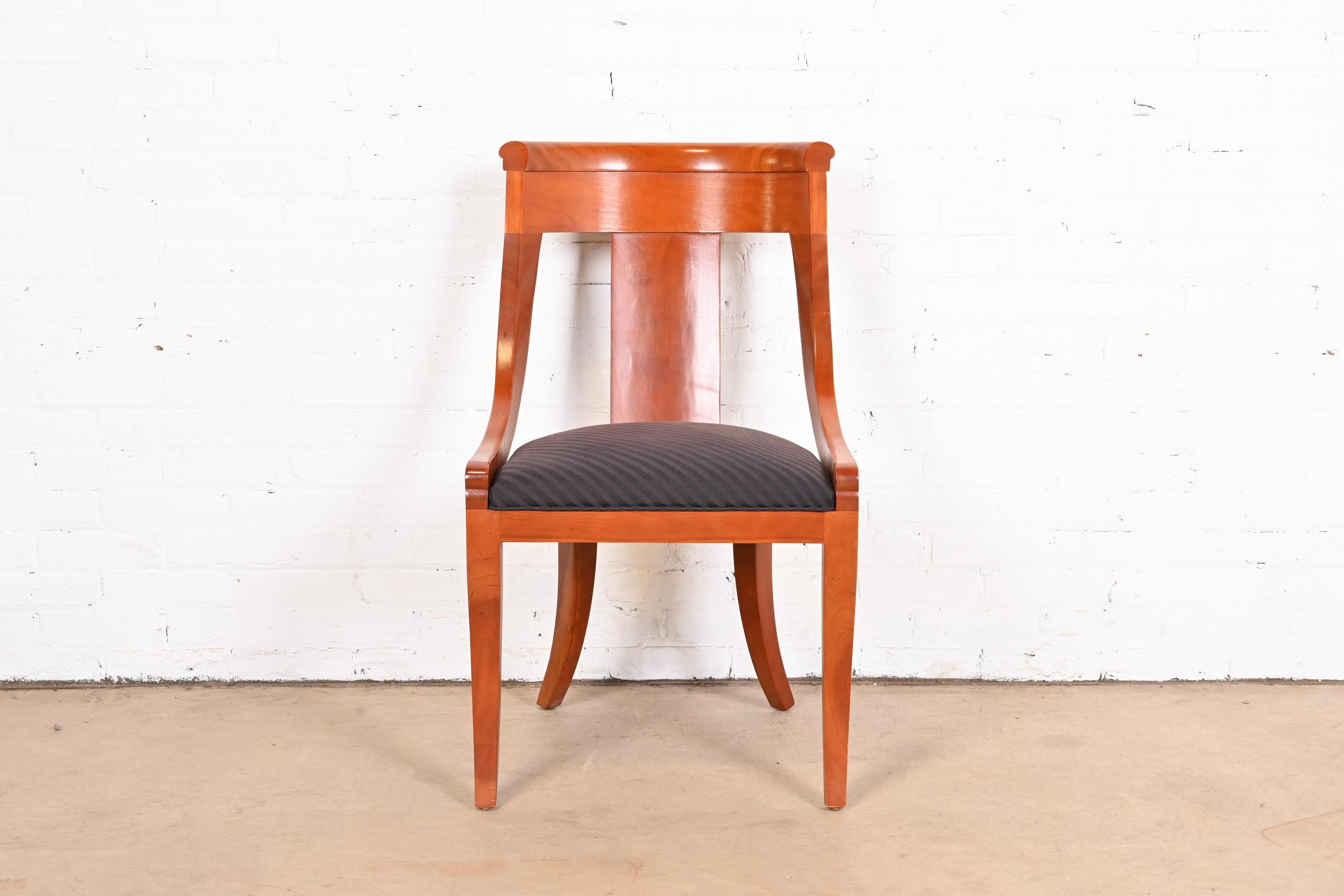 Baker Furniture Regency Solid Cherry Wood Dining Chairs, Set of Four 4