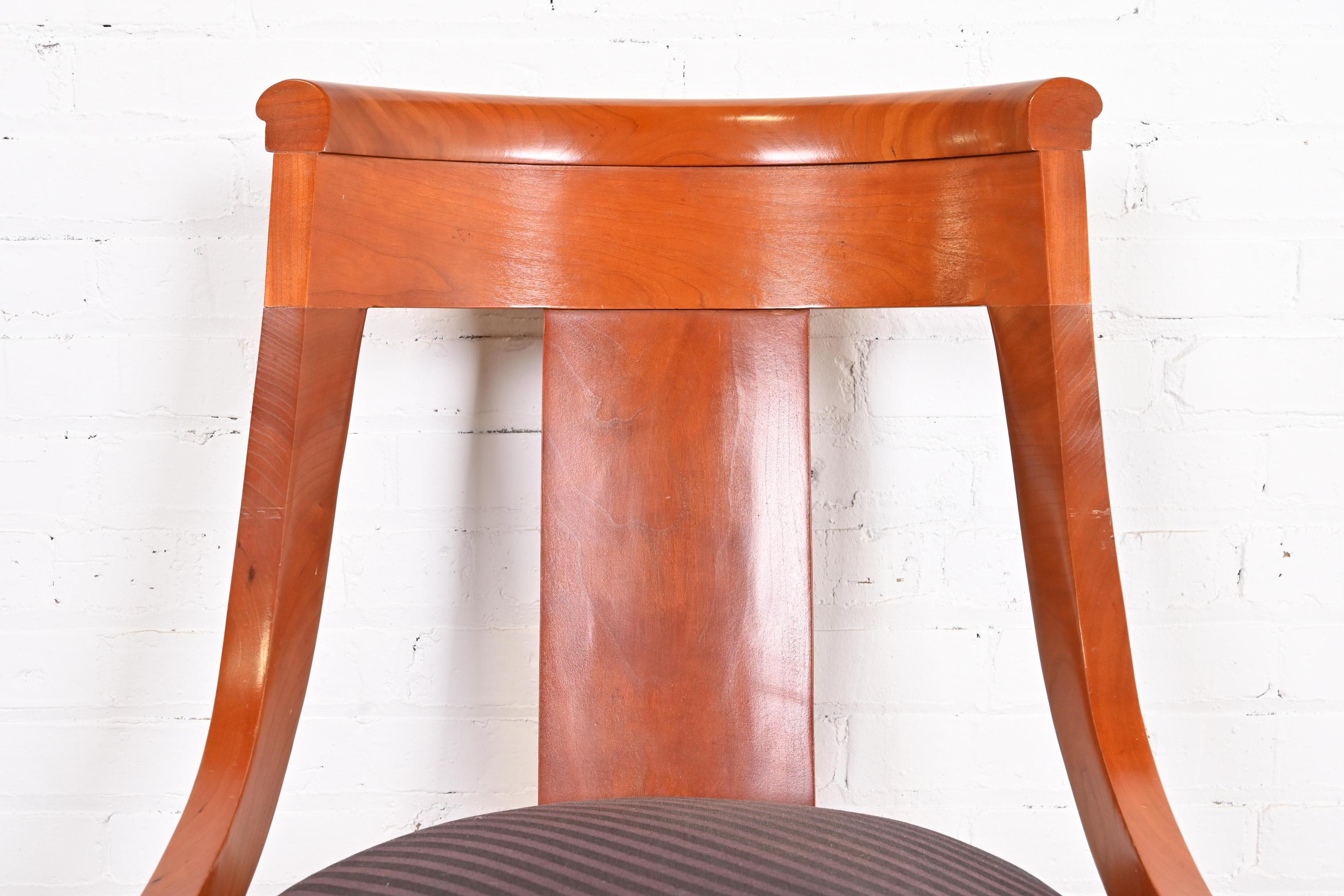 Baker Furniture Regency Solid Cherry Wood Dining Chairs, Set of Four 5