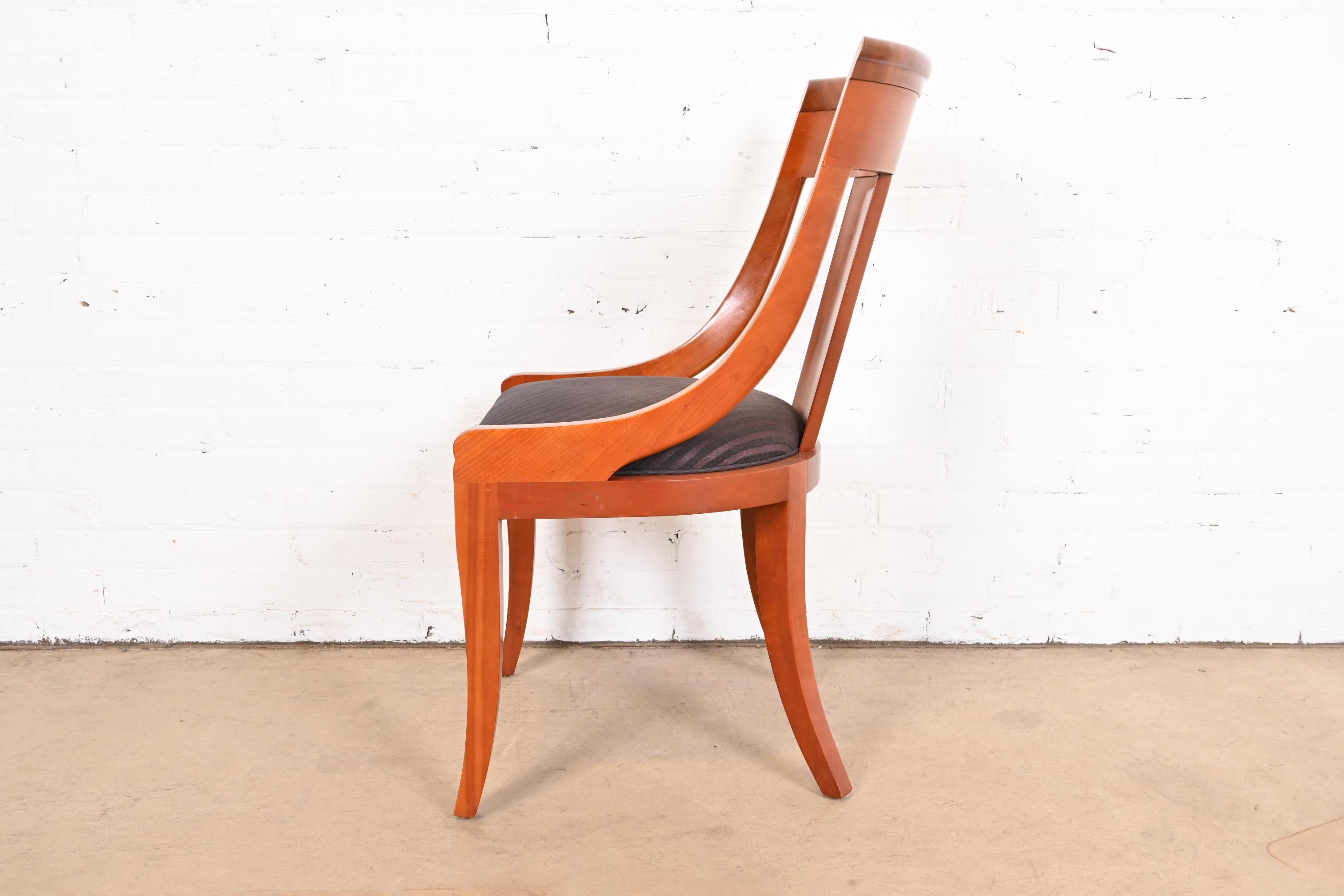 Baker Furniture Regency Solid Cherry Wood Dining Chairs, Set of Four 8