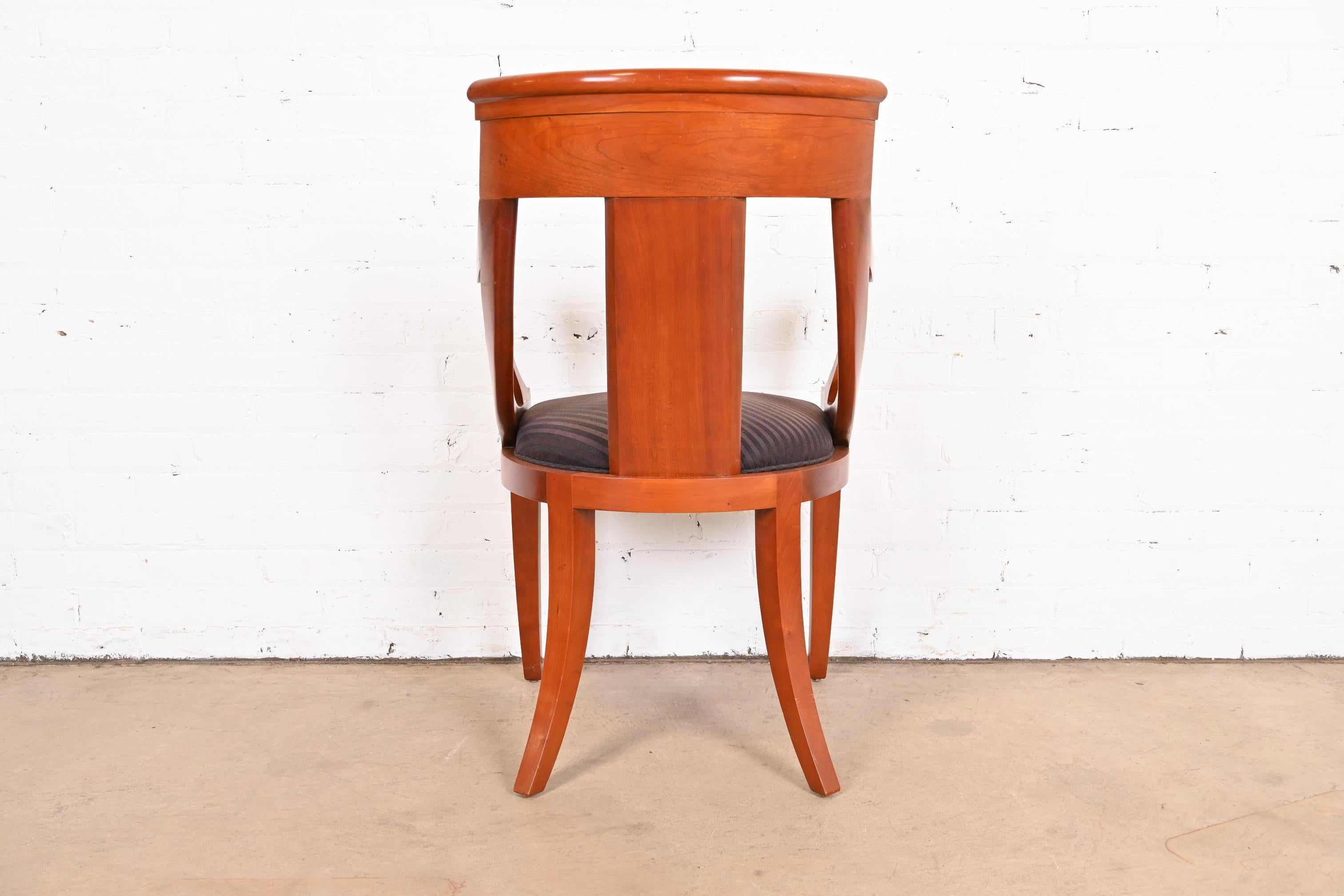 Baker Furniture Regency Solid Cherry Wood Dining Chairs, Set of Four 13