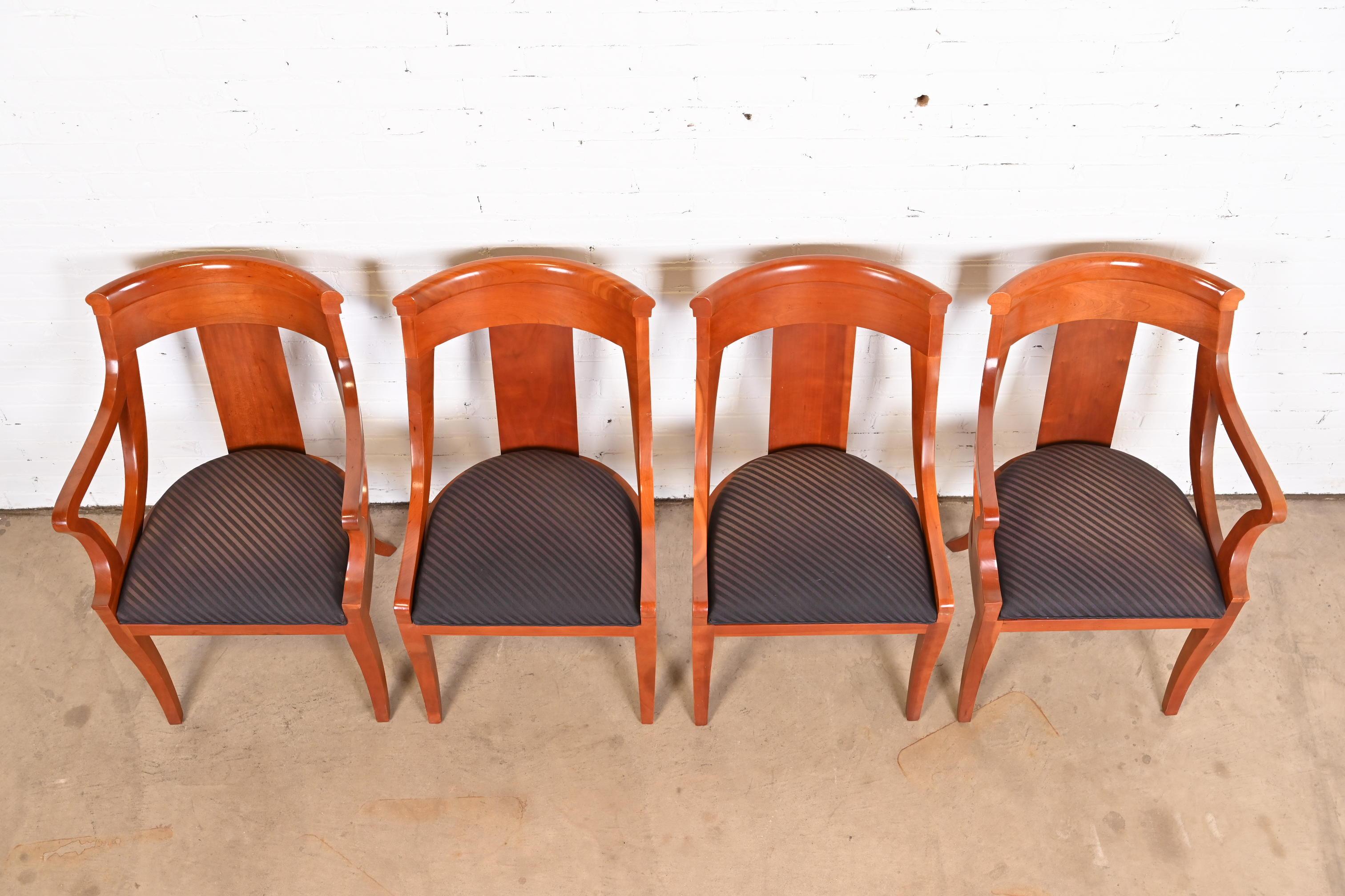 Baker Furniture Regency Solid Cherry Wood Dining Chairs, Set of Four 2