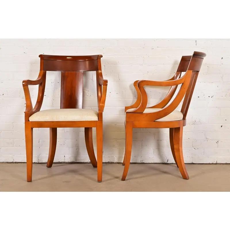 Baker Furniture Regency Solid Cherry Wood Dining Chairs, Set of Six im Angebot 6